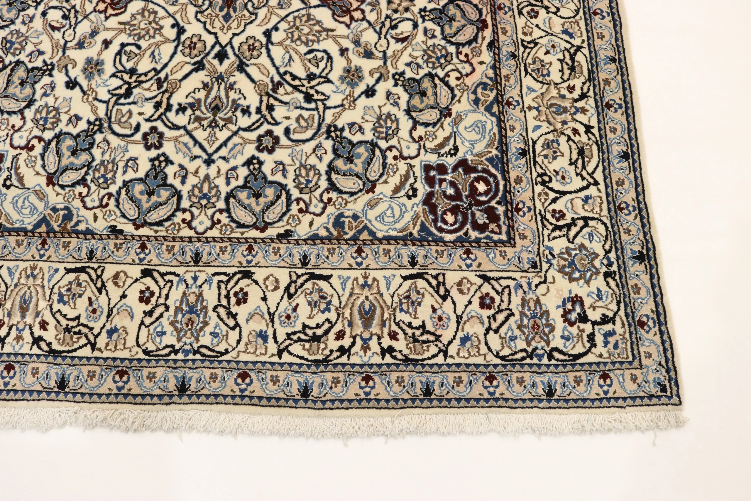 Hand-Knotted Wool & Silk Nain Persian Rug, 271 × 161 cm