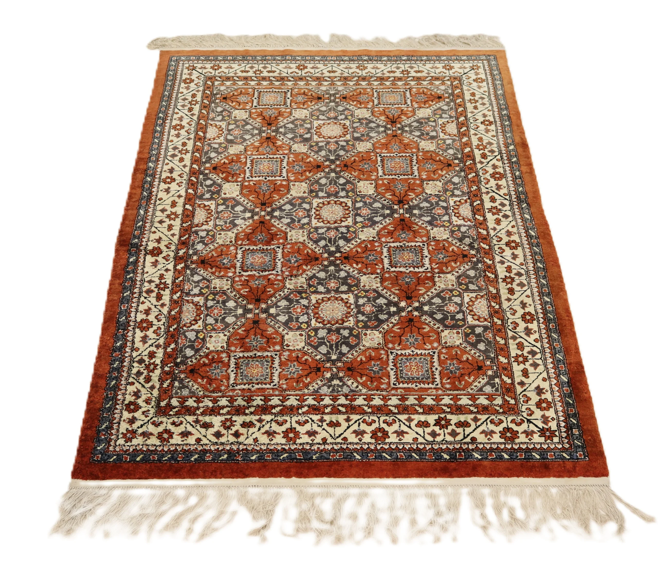 Persian Rug 183 × 122 cm, Silk, hand-knotted