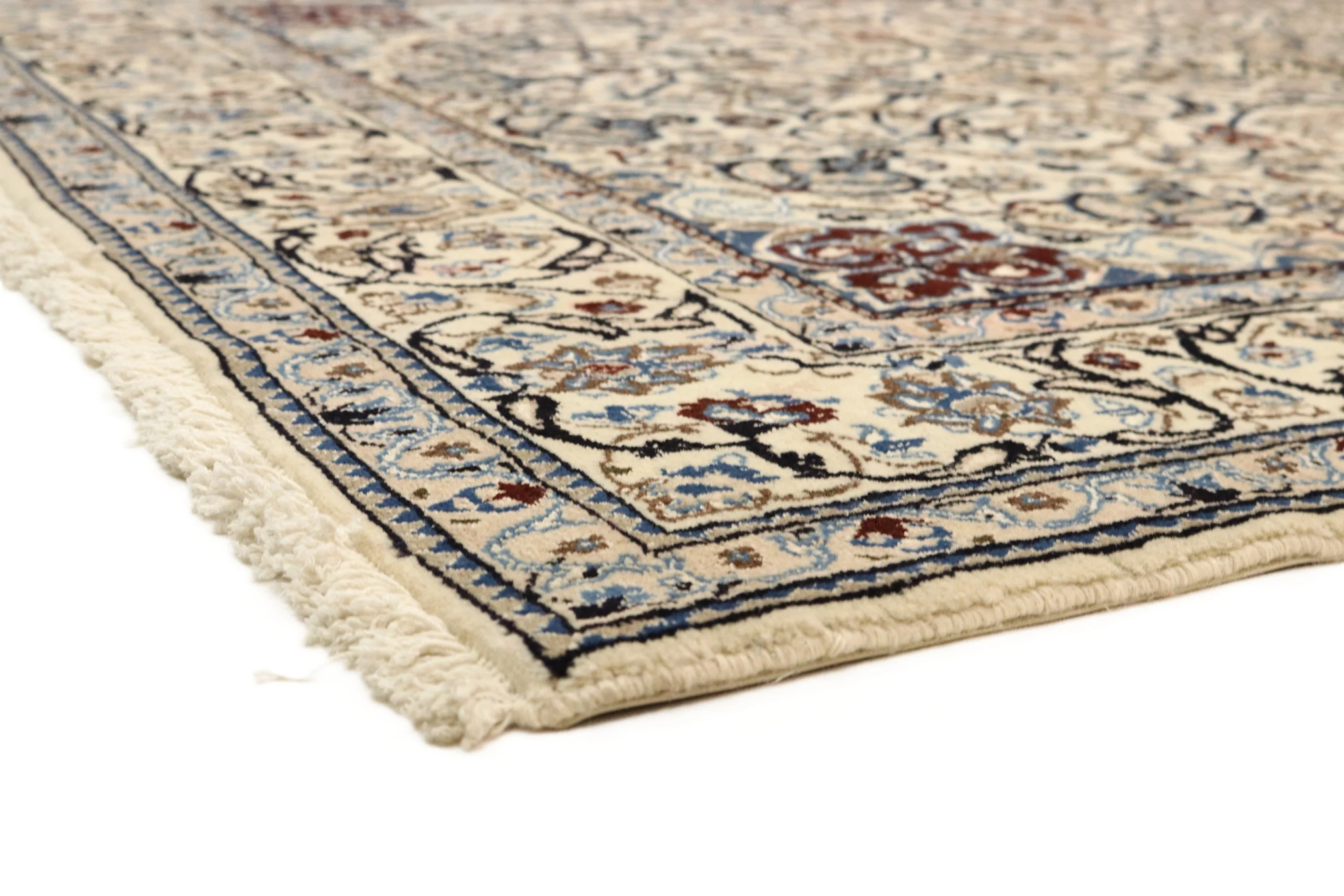 Hand-Knotted Wool & Silk Nain Persian Rug, 271 × 161 cm