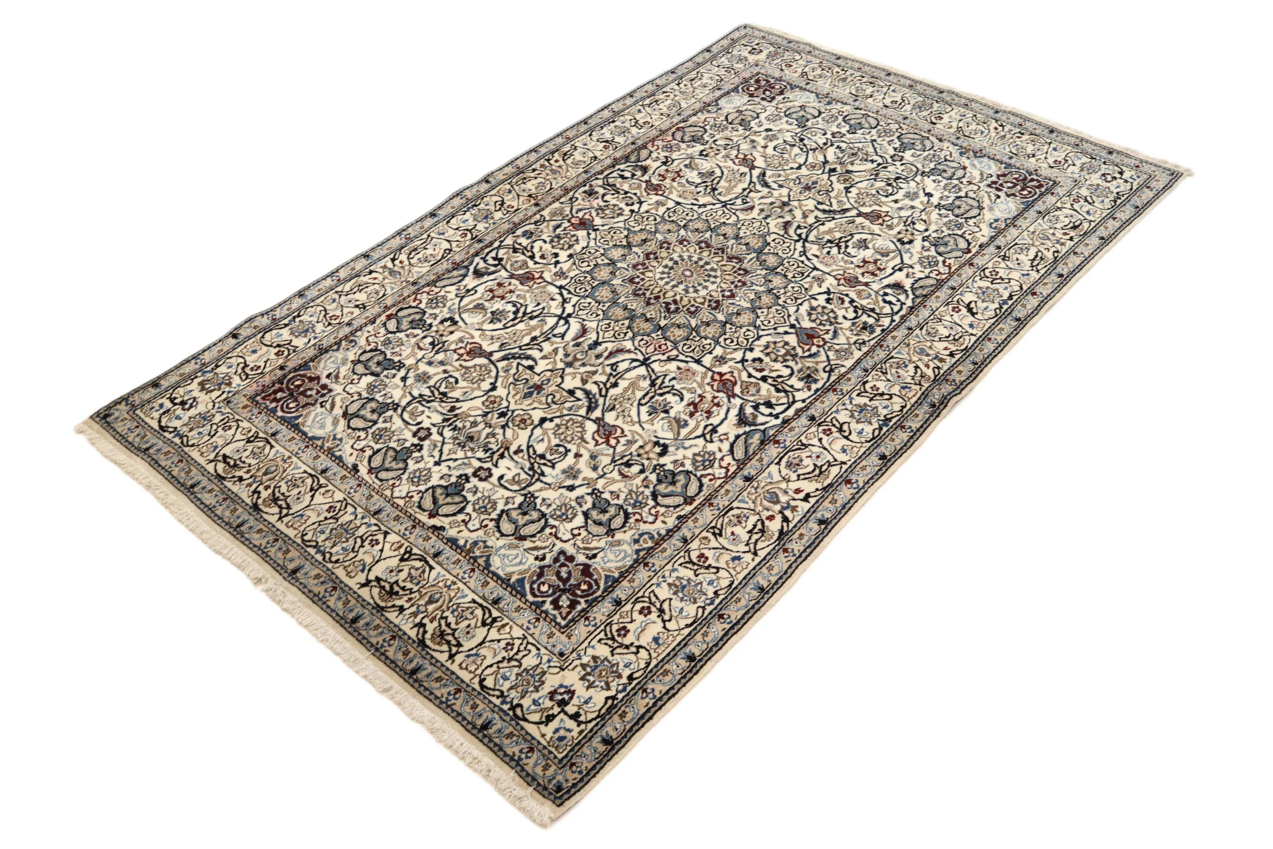 Hand-Knotted Wool & Silk Nain Persian Rug, 271 × 161 cm
