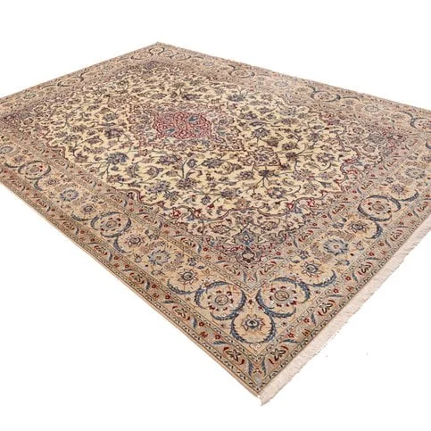 Hand-Knotted Wool & Silk Nain Persian Rug, 305 × 205 cm
