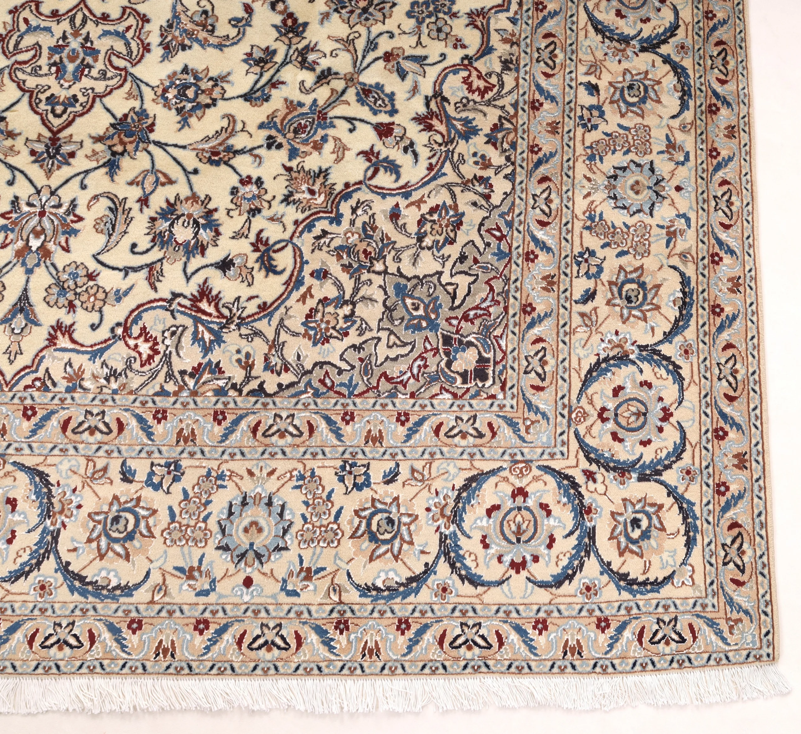 Hand-Knotted Wool & Silk Nain Persian Rug, 305 × 205 cm
