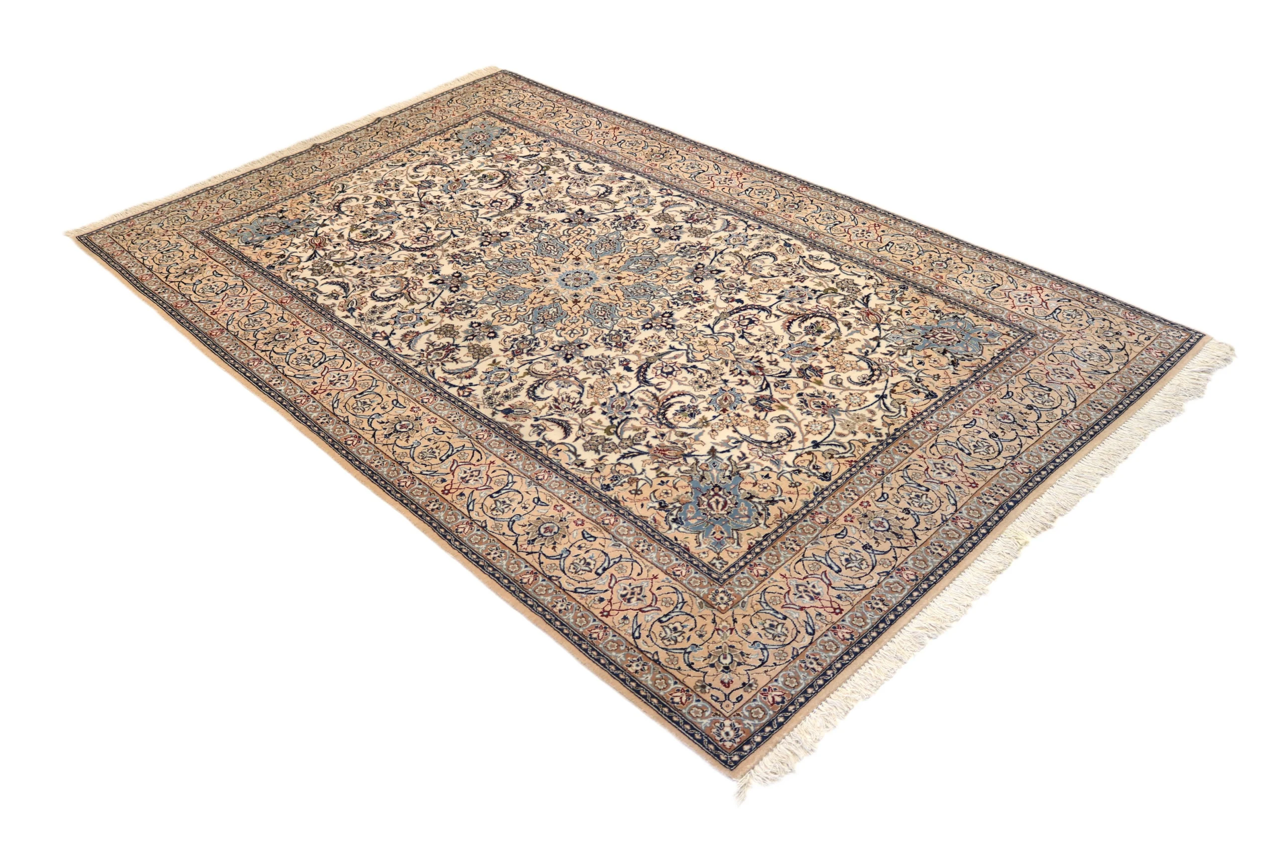 Hand-Knotted Wool & Silk Nain Persian Rug, 330 × 208 cm