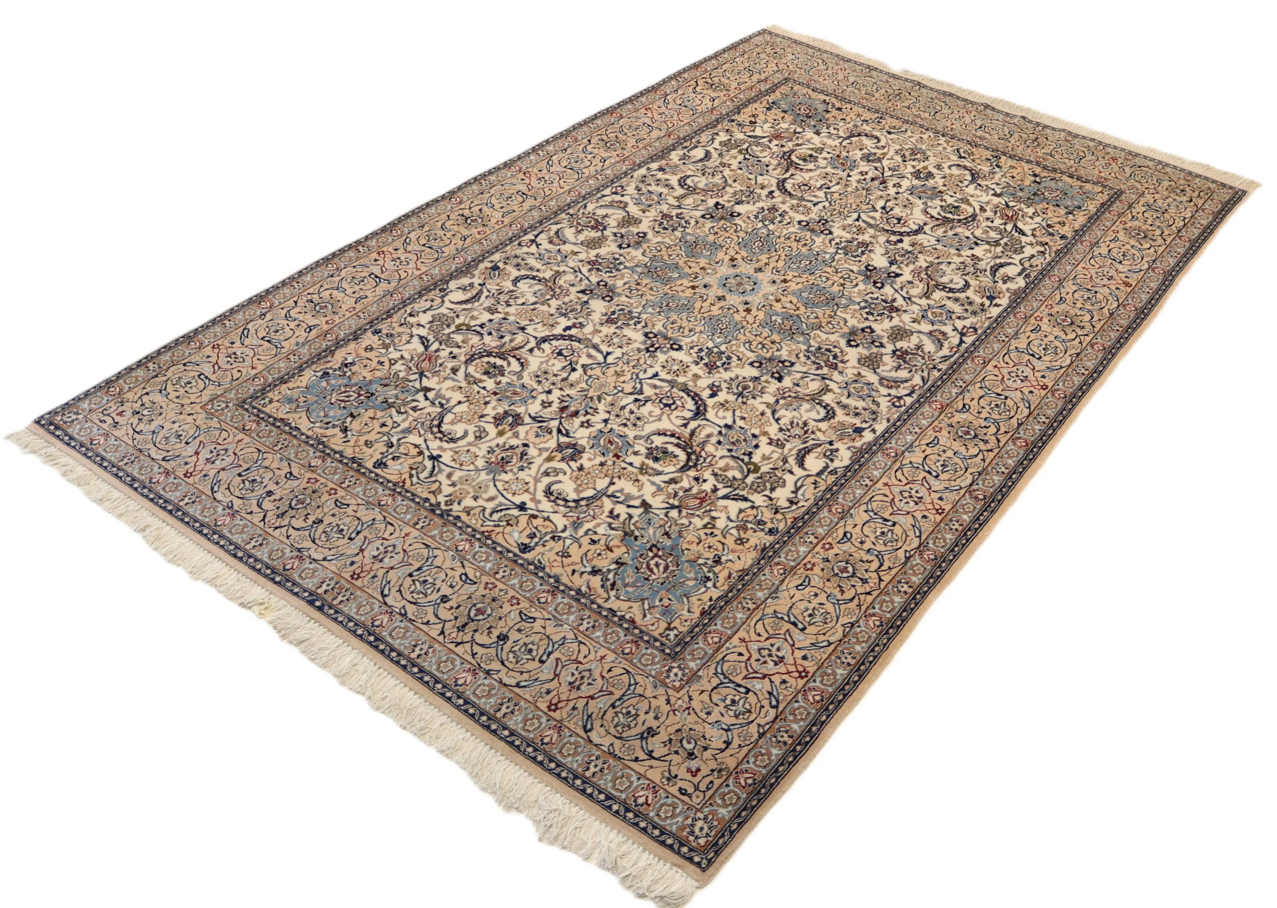 Hand-Knotted Wool & Silk Nain Persian Rug, 330 × 208 cm