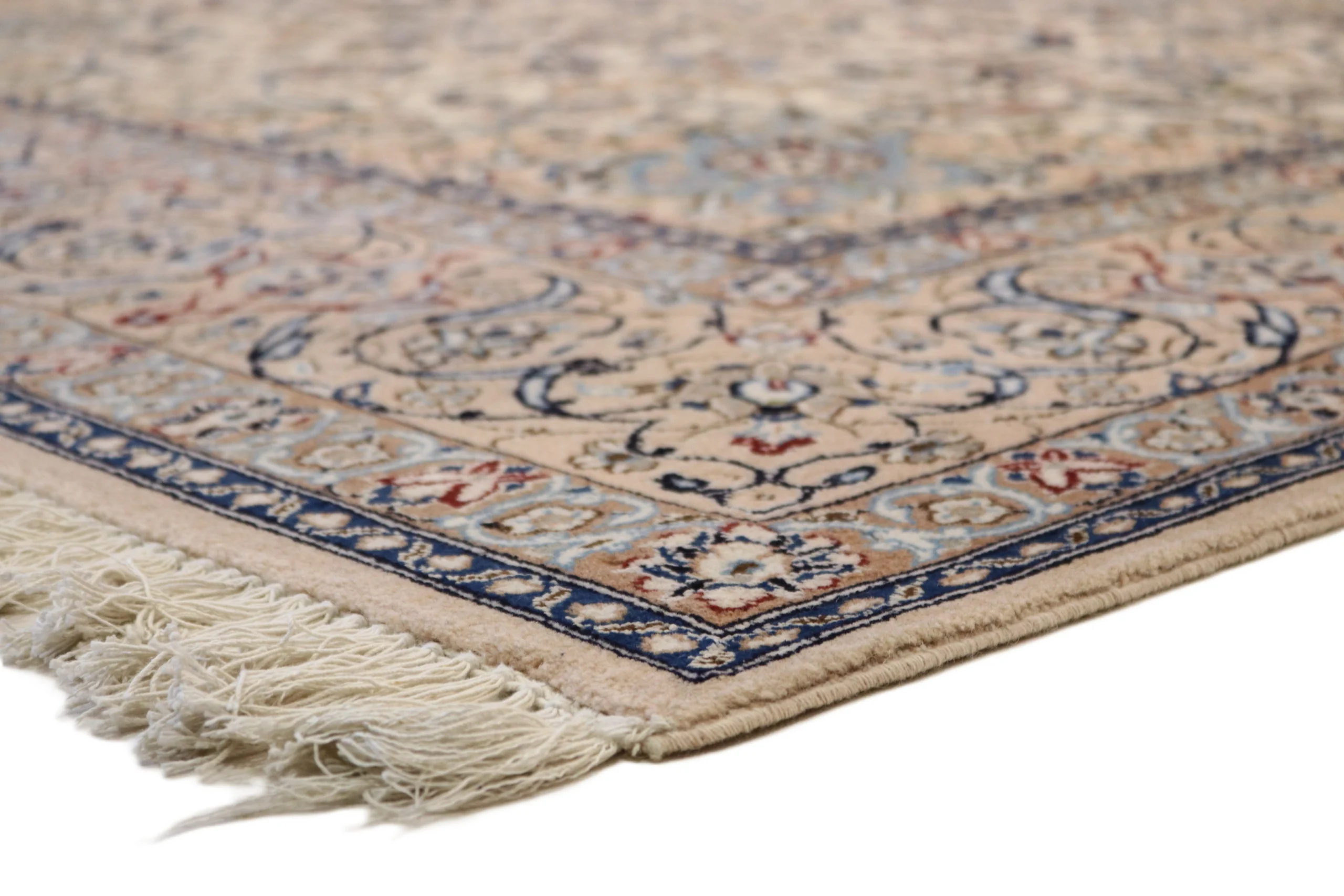Hand-Knotted Wool & Silk Nain Persian Rug, 330 × 208 cm