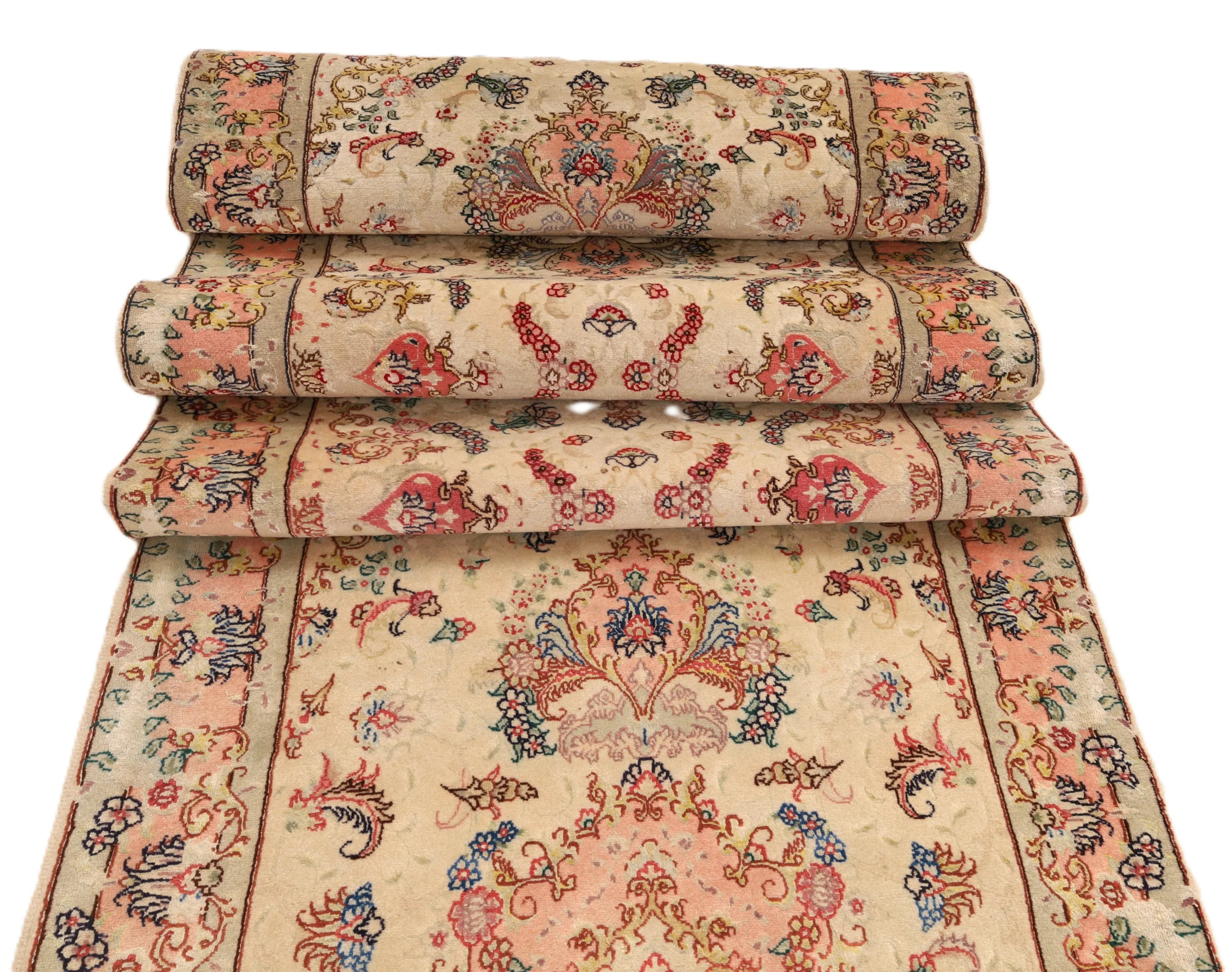 Tabriz Persian Rug — hand-knotted, 680 × 85 cm, Wool & Silk