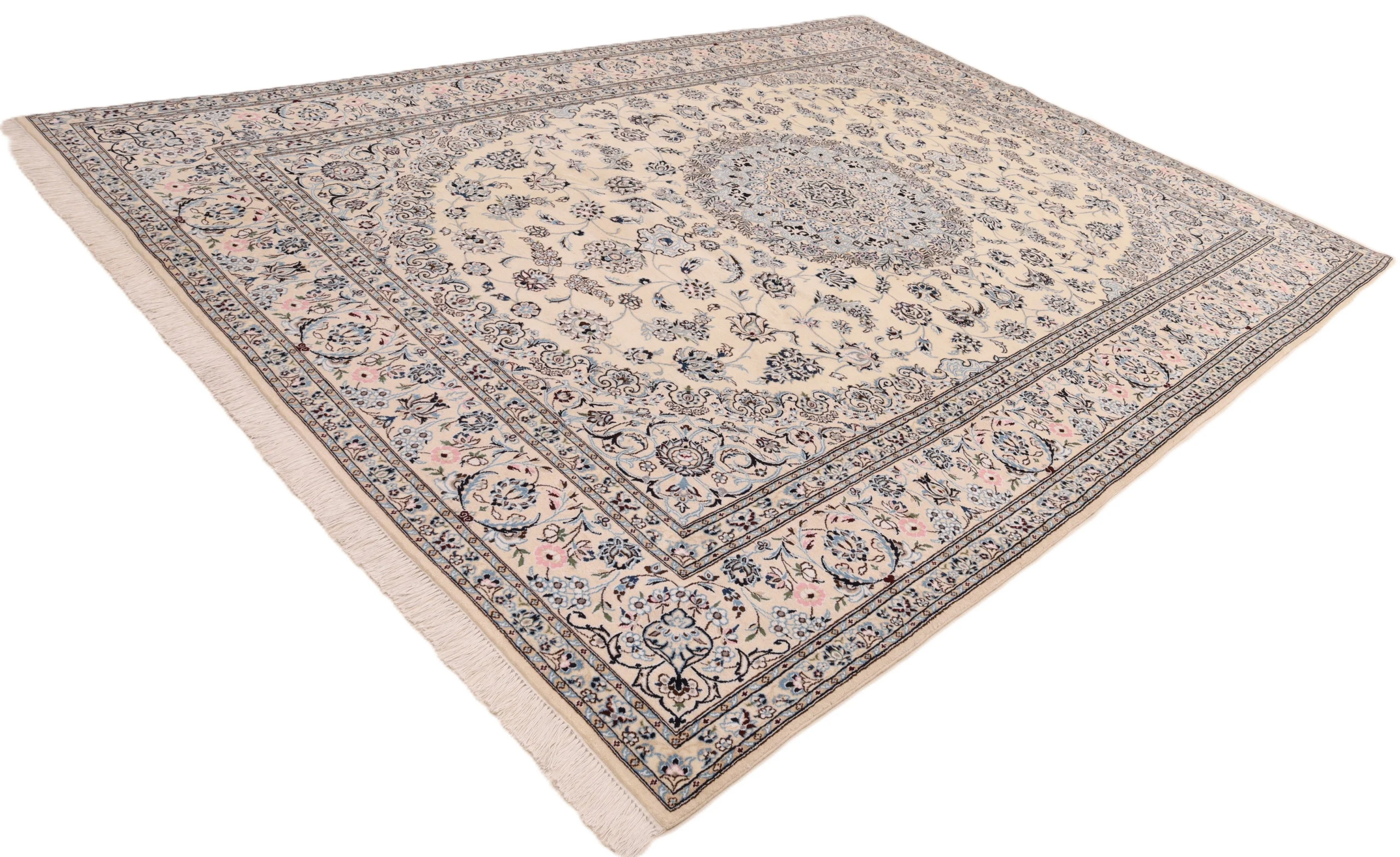 Nain Persian Rug 344 × 248 cm, Wool & Silk, hand-knotted