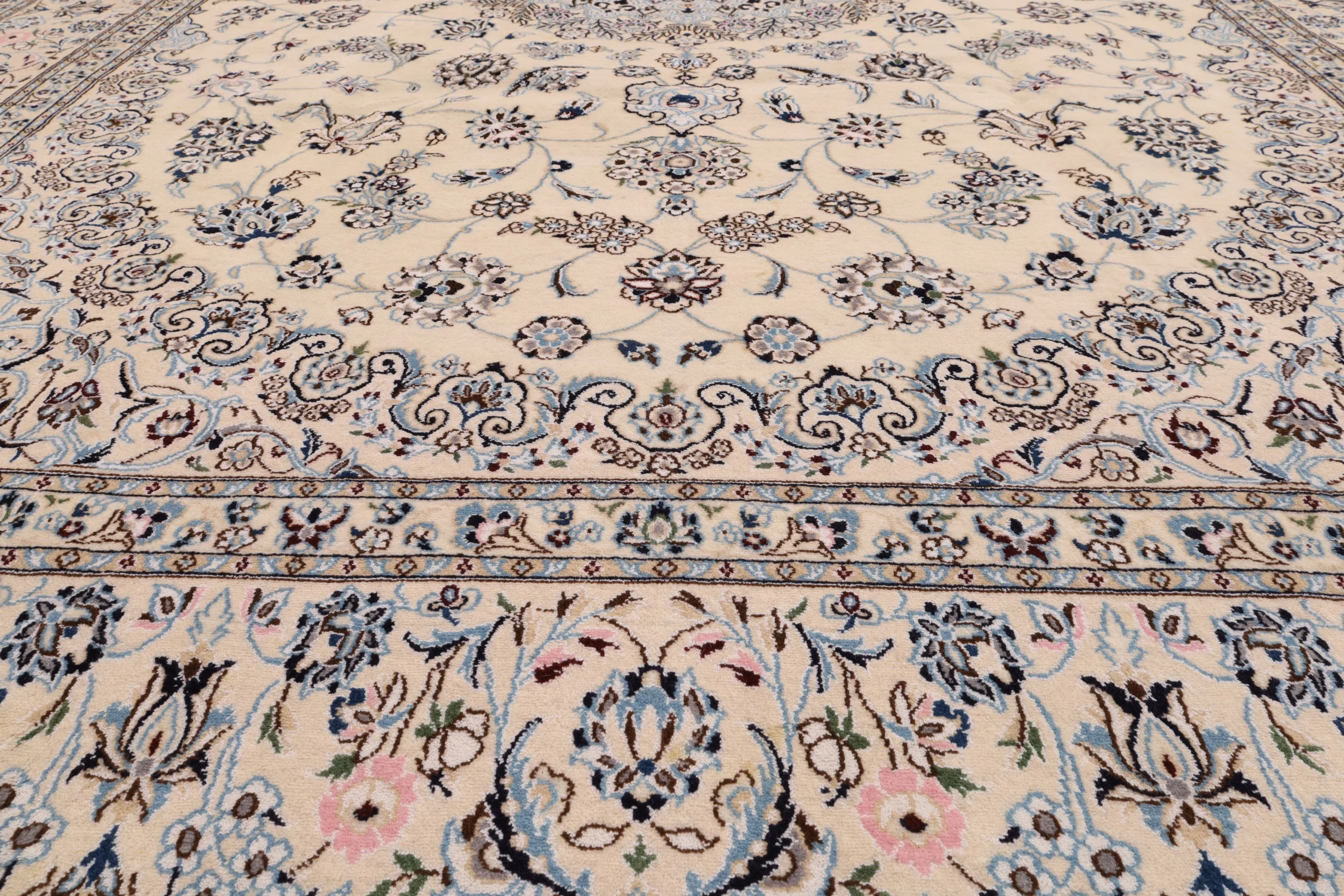 Nain Persian Rug 344 × 248 cm, Wool & Silk, hand-knotted