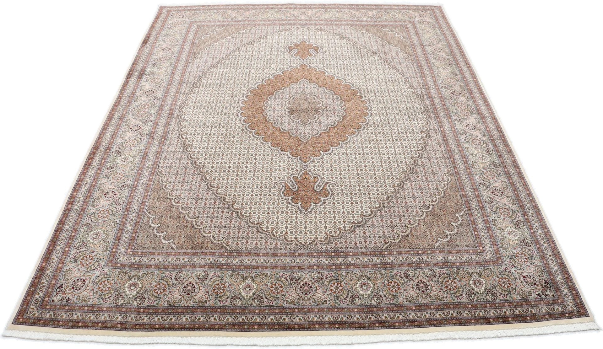 Tabriz Persian Rug — hand-knotted, 200 × 260 cm, Wool & Silk
