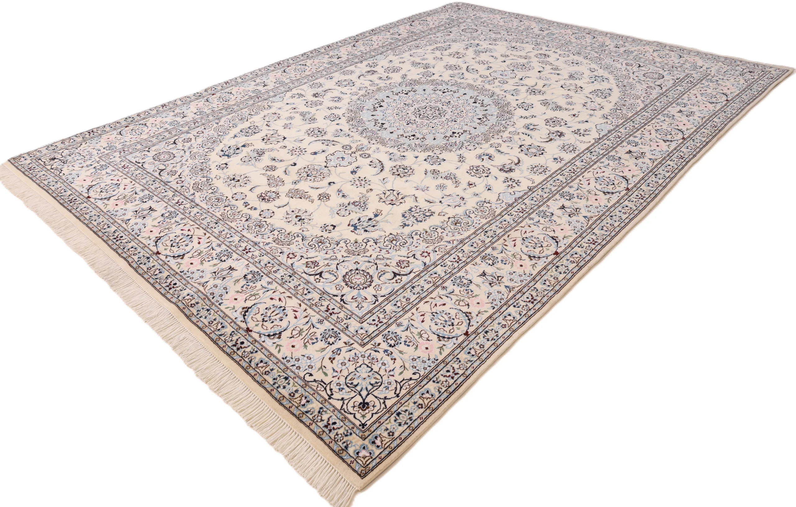 Nain Persian Rug 344 × 248 cm, Wool & Silk, hand-knotted