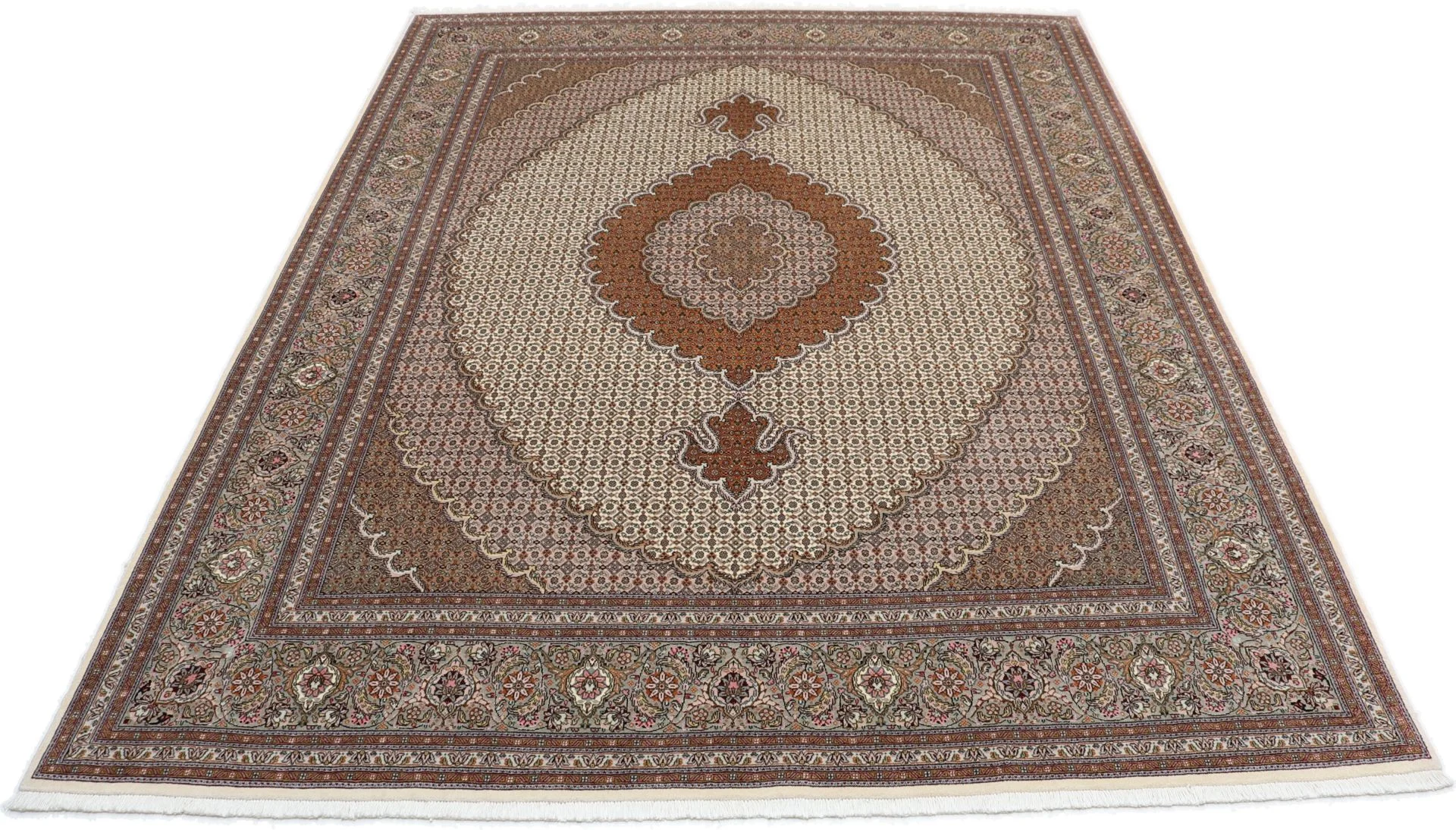 Tabriz Persian Rug — hand-knotted, 200 × 260 cm, Wool & Silk