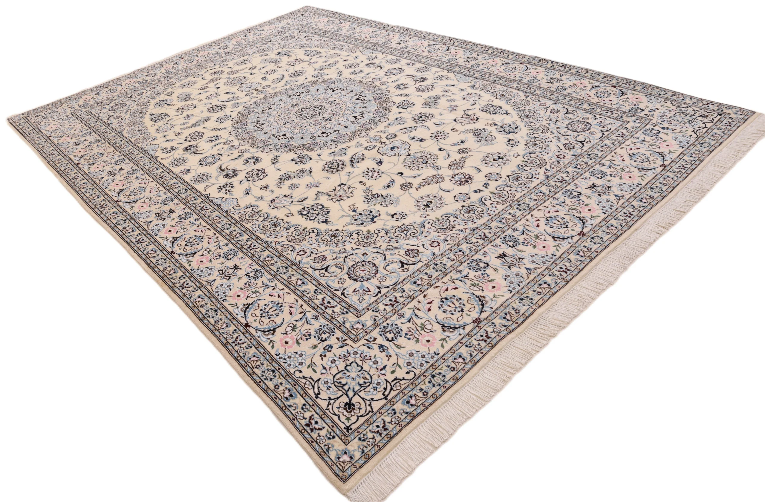 Nain Persian Rug 344 × 248 cm, Wool & Silk, hand-knotted