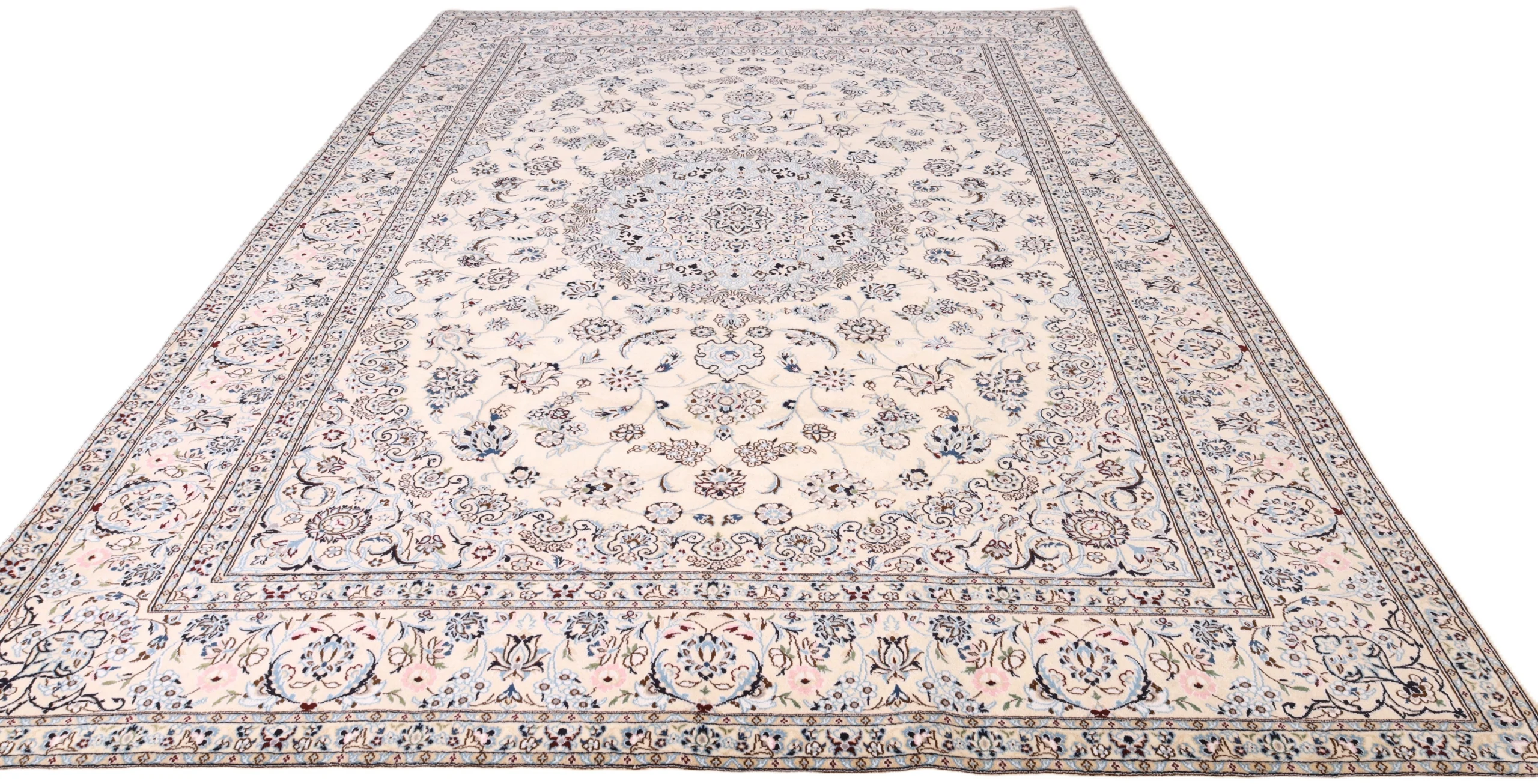Nain Persian Rug 344 × 248 cm, Wool & Silk, hand-knotted