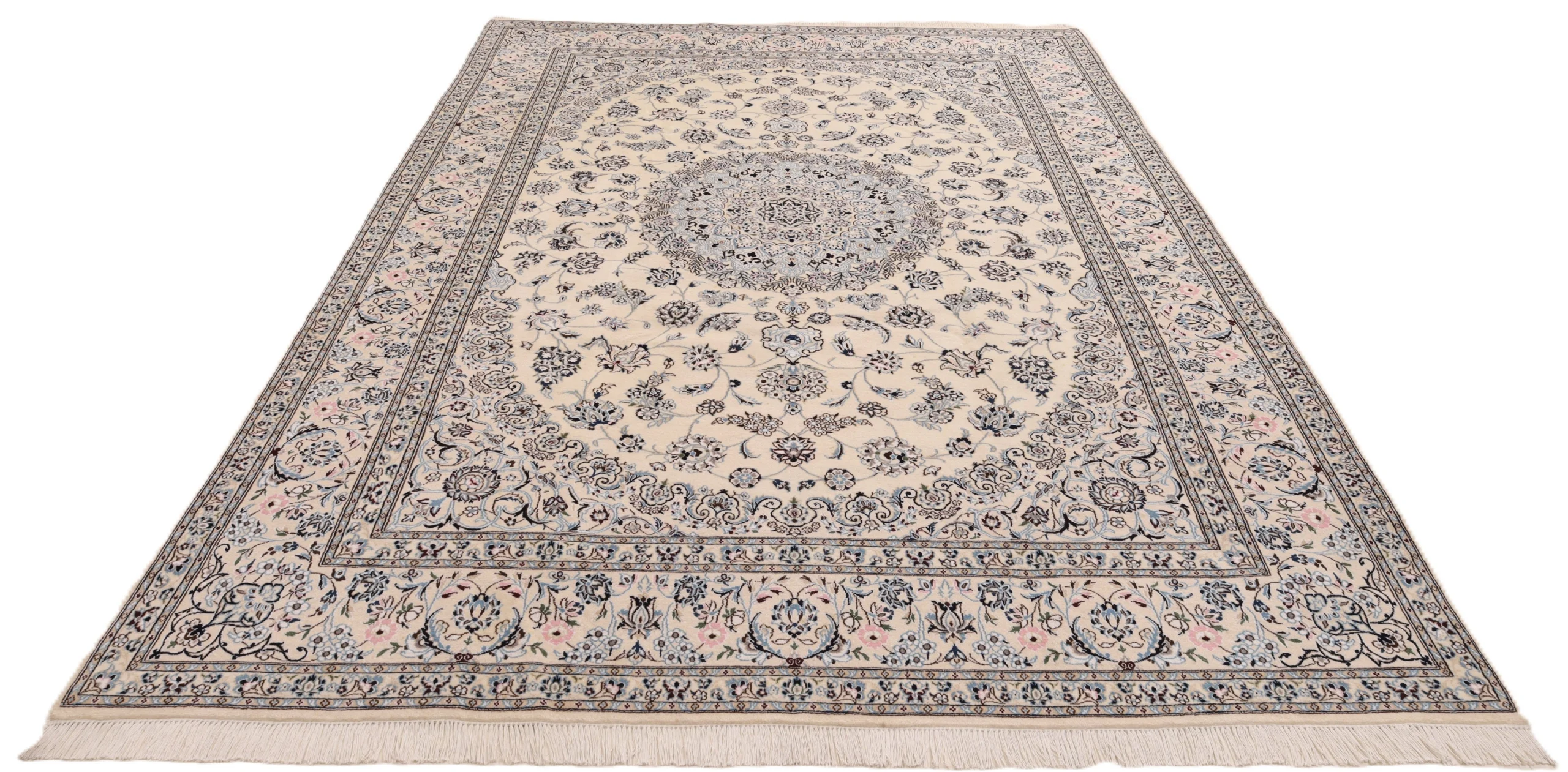 Nain Persian Rug 344 × 248 cm, Wool & Silk, hand-knotted