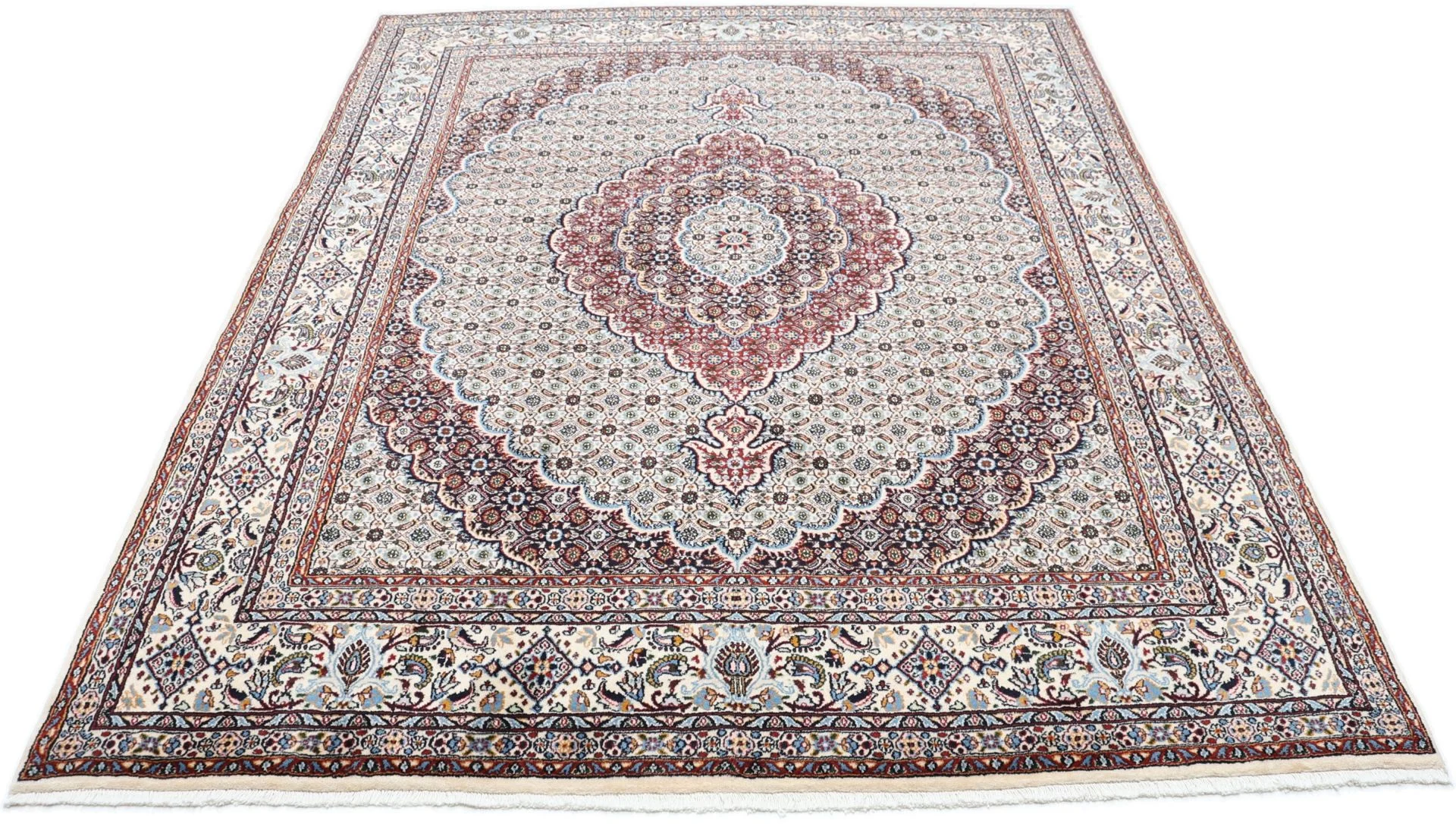 Moud Persian Rug — hand-knotted, 195 × 255 cm, Wool