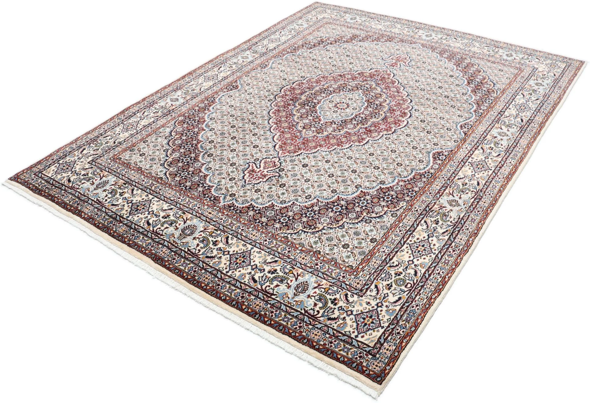 Moud Persian Rug — hand-knotted, 195 × 255 cm, Wool