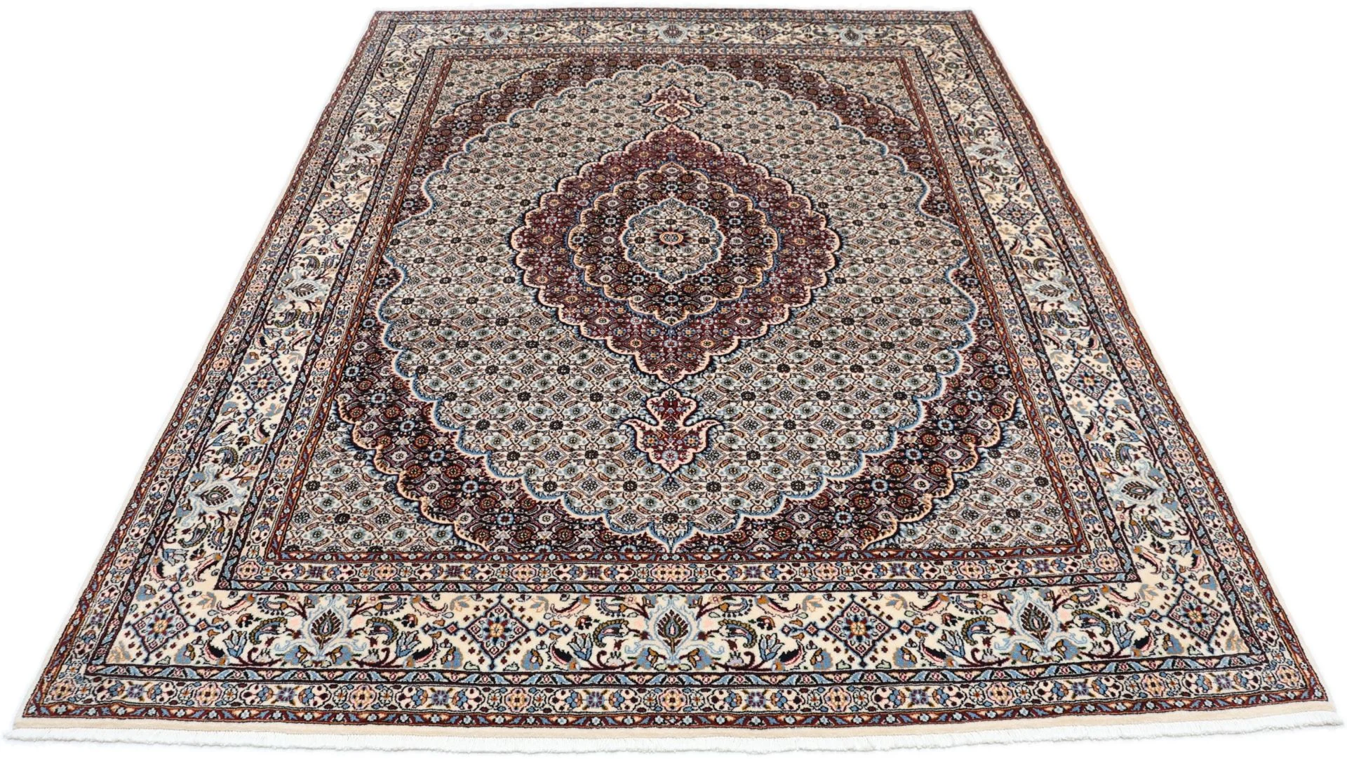 Moud Persian Rug — hand-knotted, 195 × 255 cm, Wool