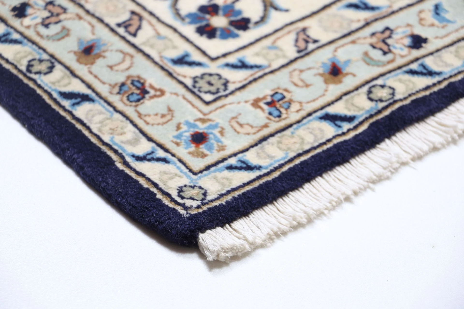 Hand-Knotted Wool & Silk Kashan Persian Rug, 244 × 354 cm
