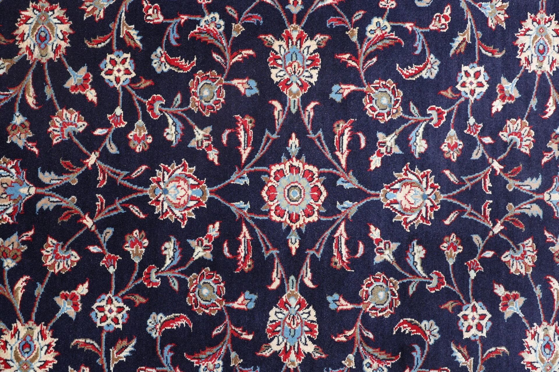 Hand-Knotted Wool & Silk Kashan Persian Rug, 244 × 354 cm
