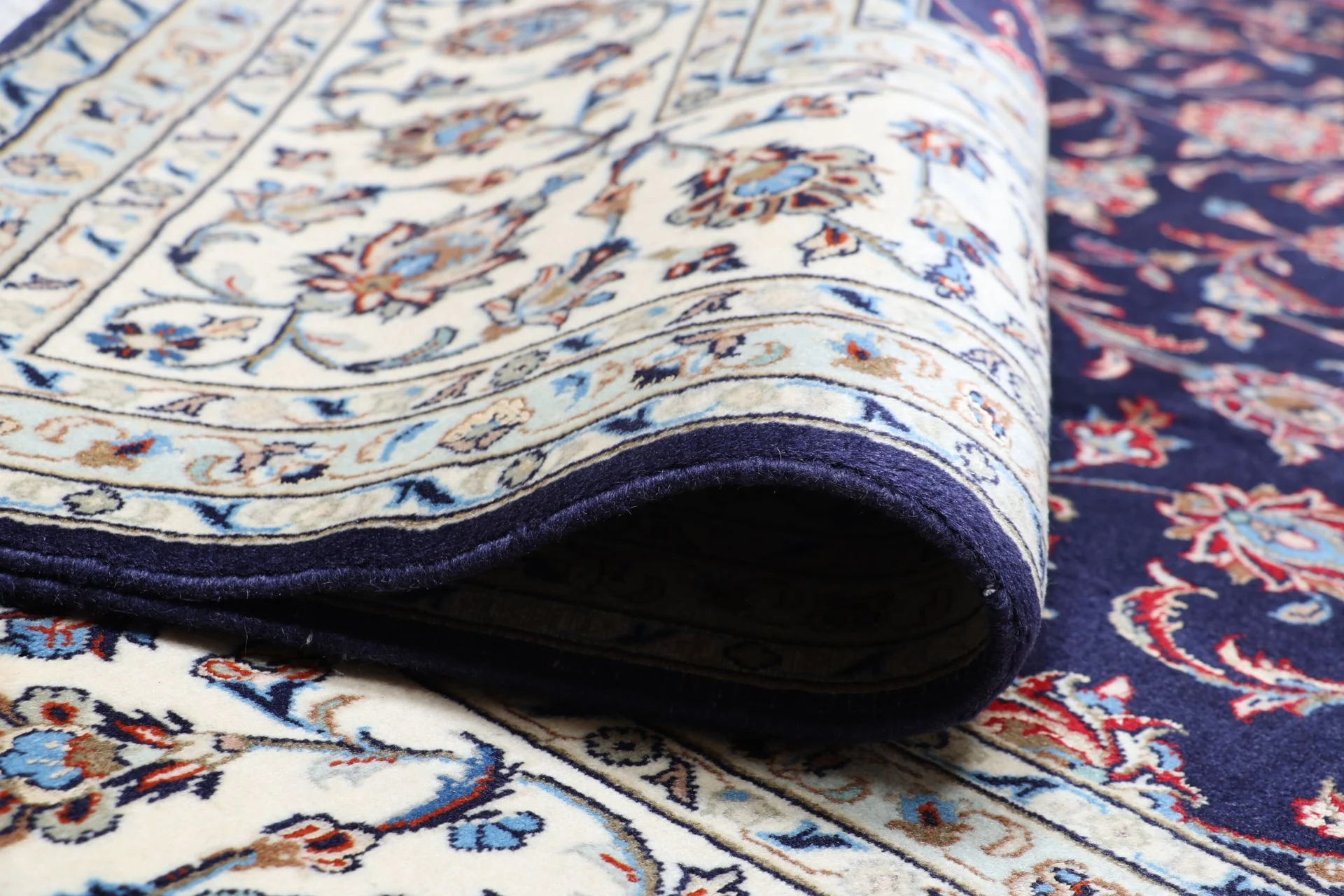 Hand-Knotted Wool & Silk Kashan Persian Rug, 244 × 354 cm
