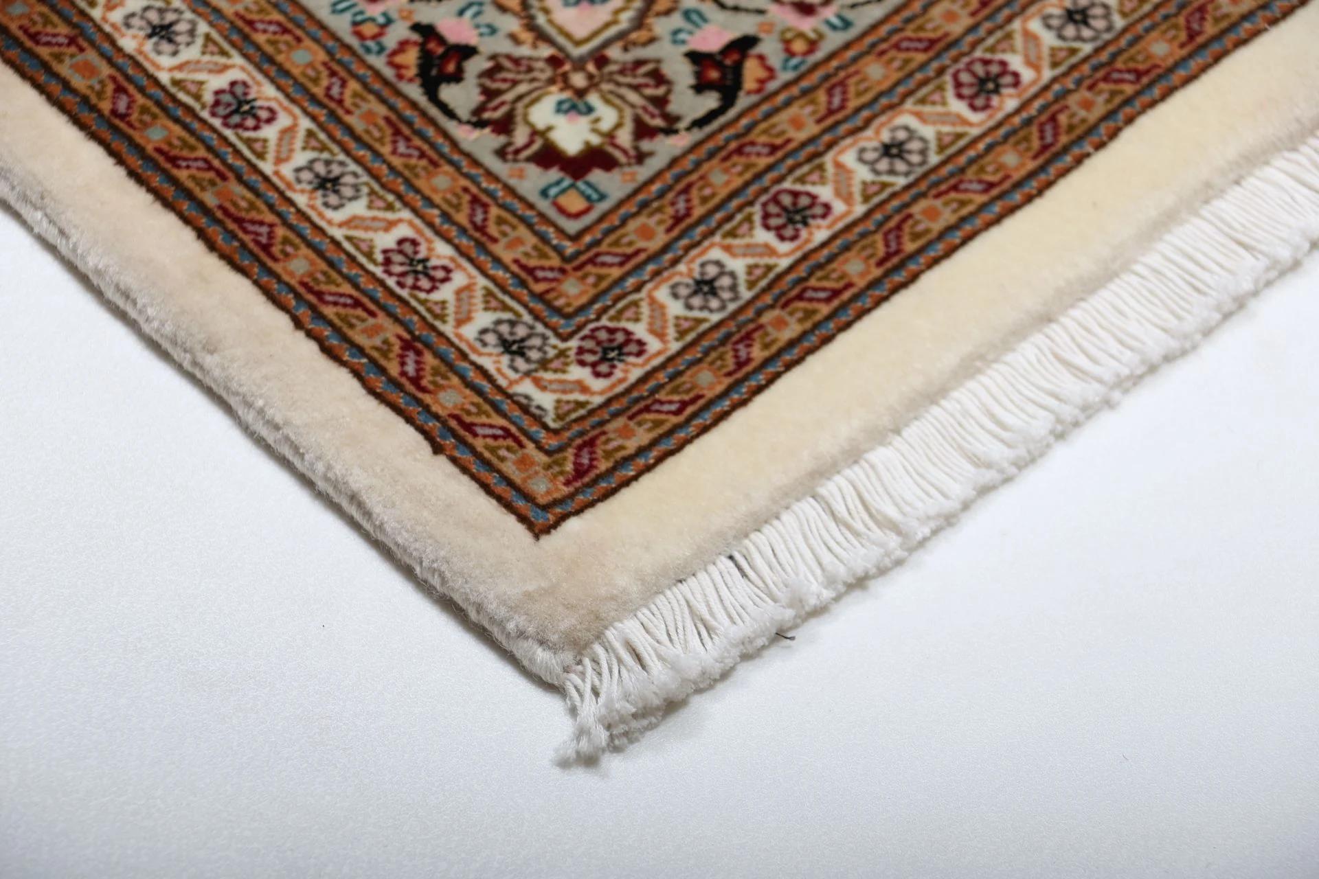Hand-Knotted Wool & Silk Tabriz Persian Rug, 202 × 246 cm