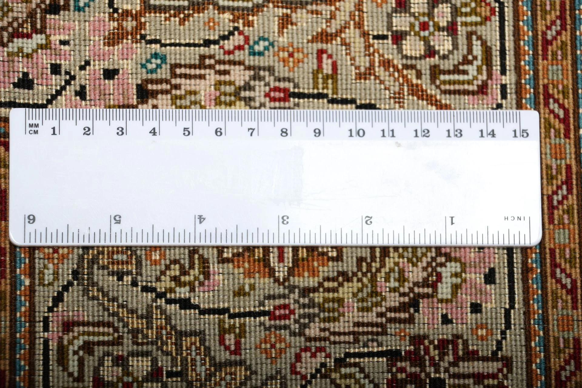 Hand-Knotted Wool & Silk Tabriz Persian Rug, 202 × 246 cm