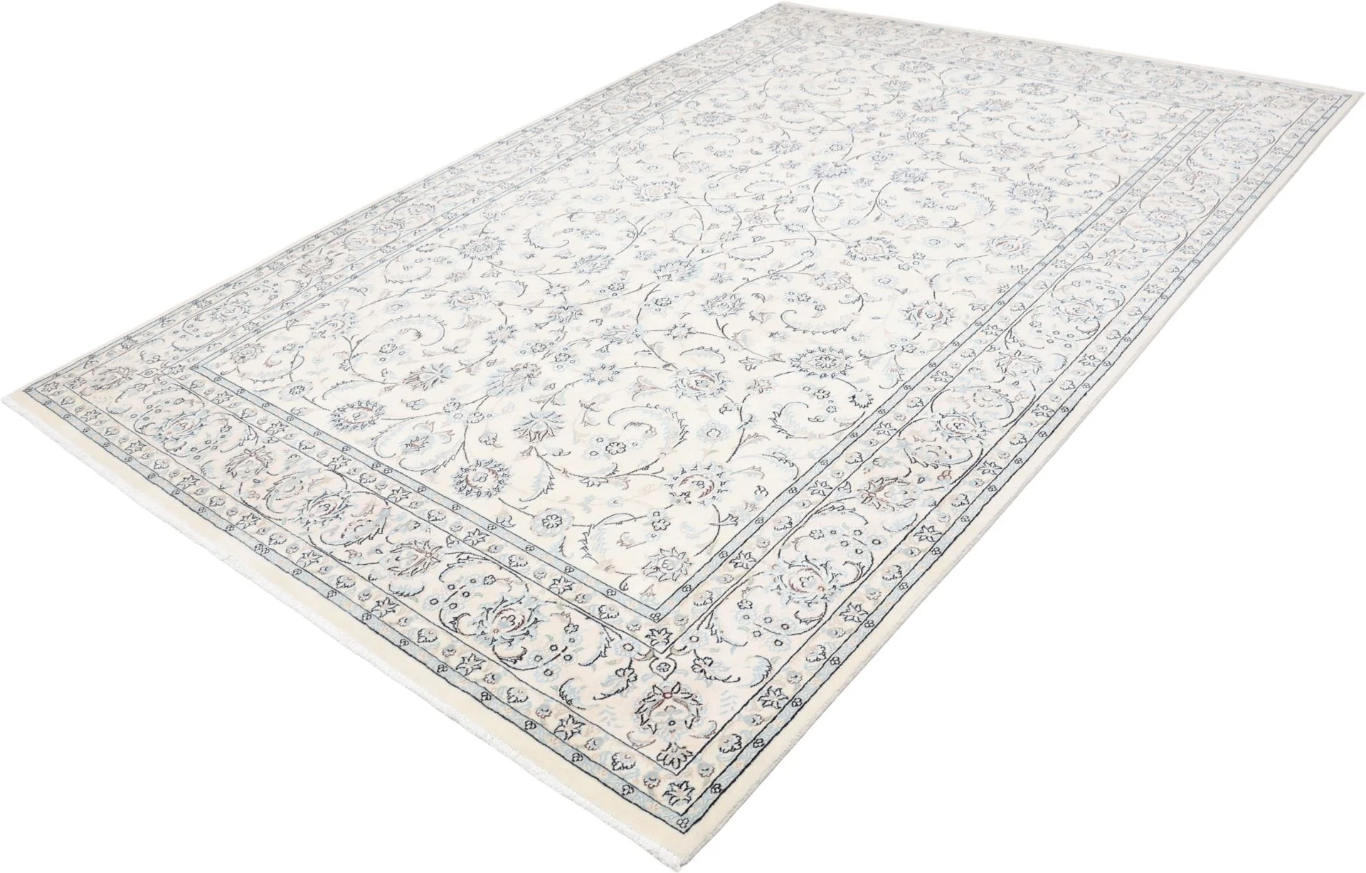 Nain Persian Rug — hand-knotted, 202 × 295 cm, Wool & Silk