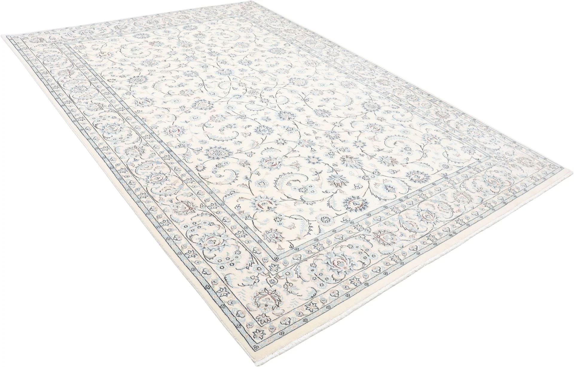 Nain Persian Rug — hand-knotted, 202 × 295 cm, Wool & Silk