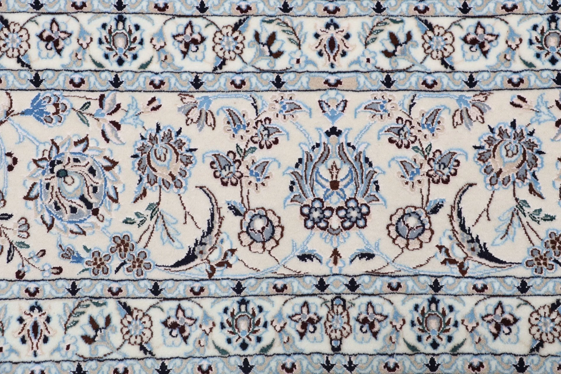 Hand-Knotted Wool & Silk Nain Persian Rug, 208 × 306 cm