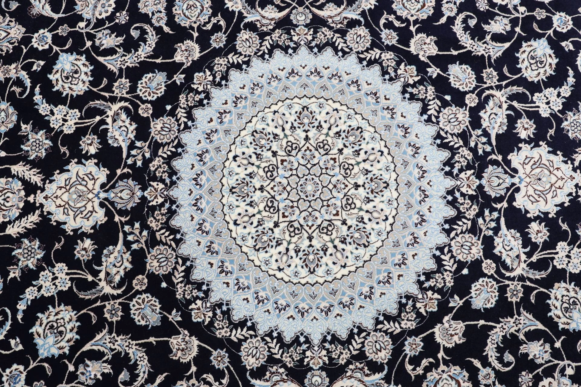 Hand-Knotted Wool & Silk Nain Persian Rug, 208 × 306 cm