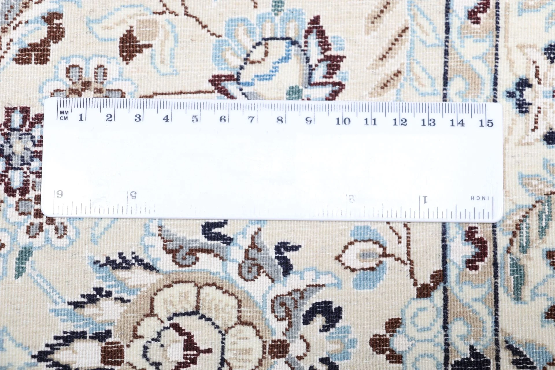 Hand-Knotted Wool & Silk Nain Persian Rug, 208 × 306 cm