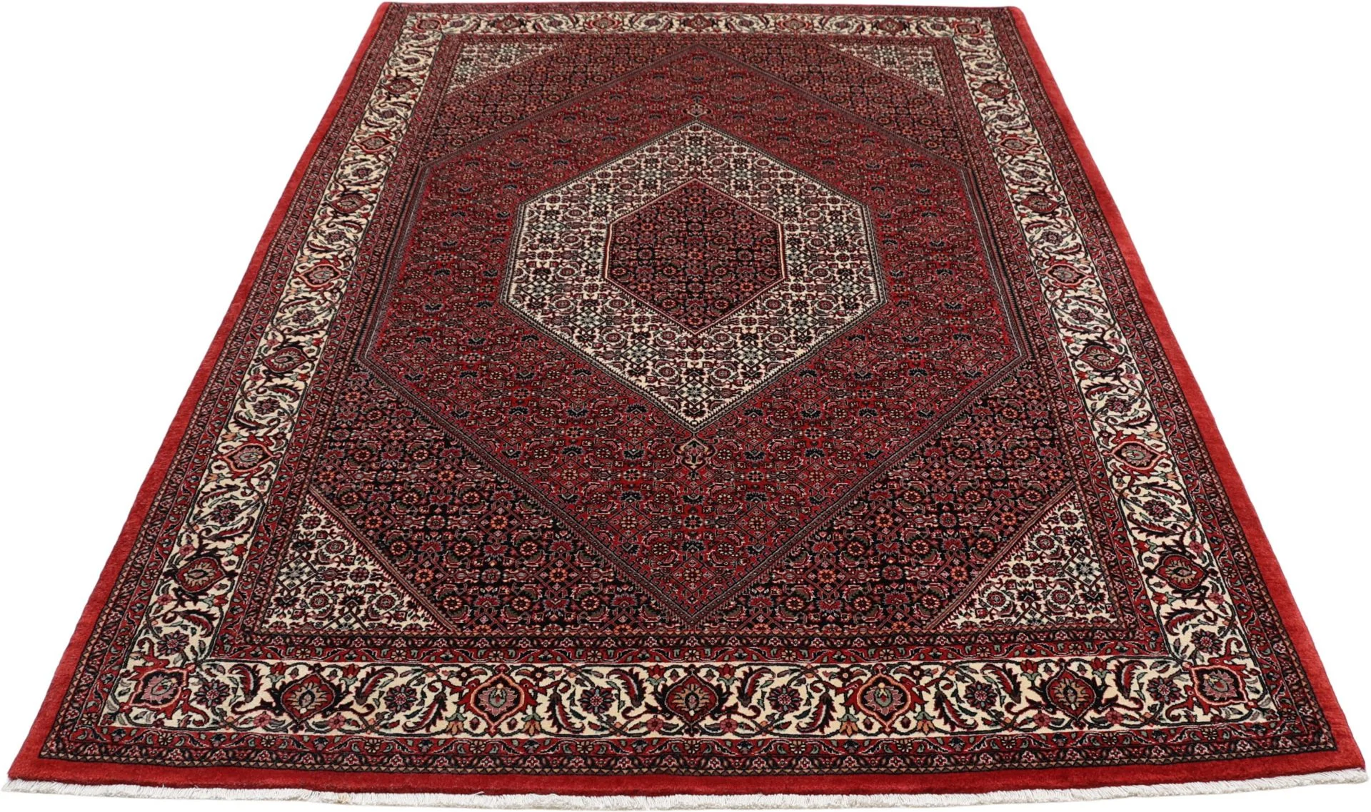Hand-Knotted Wool & Silk Bijar Persian Rug, 173 × 250 cm