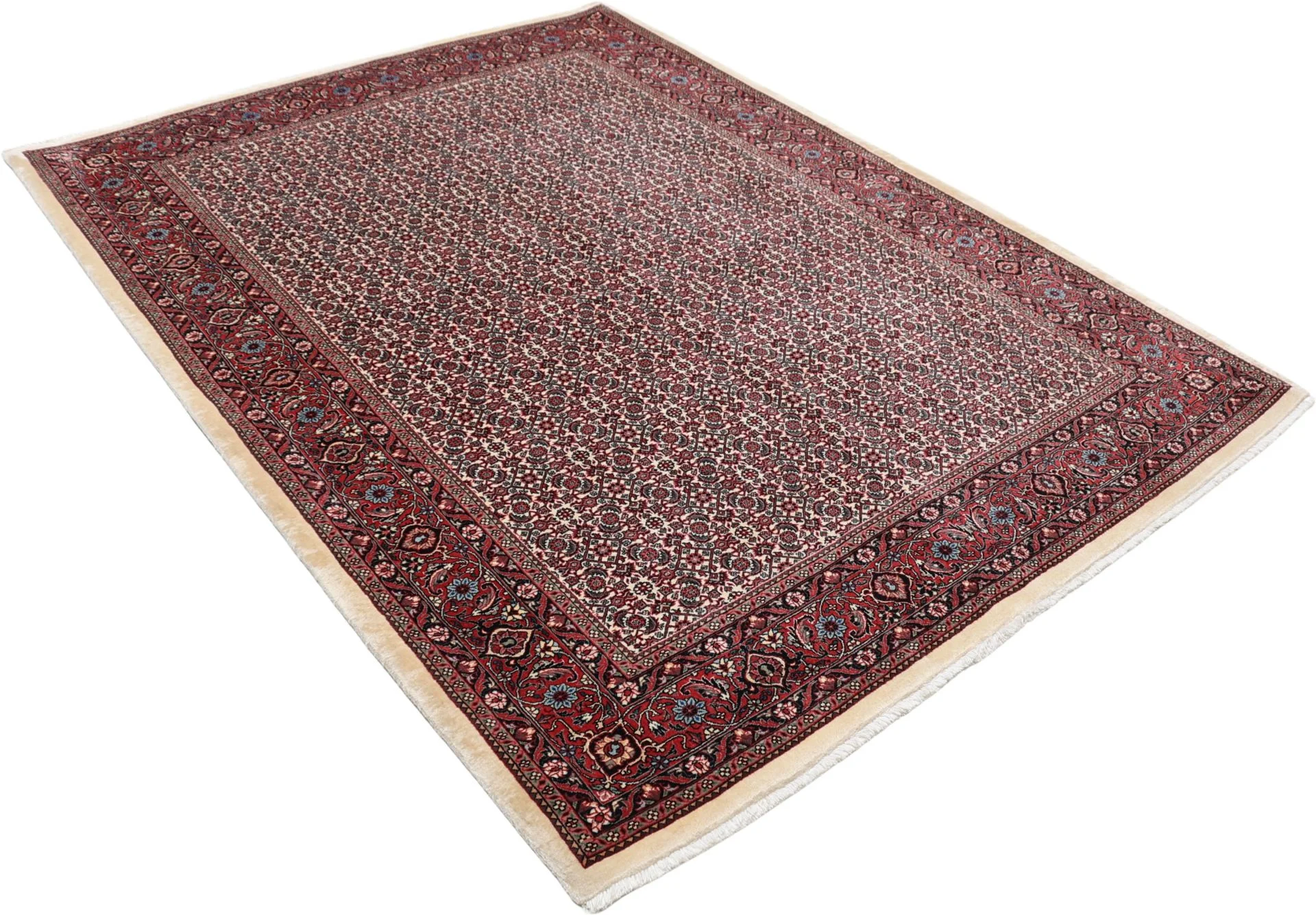 Hand-Knotted Wool & Silk Bijar Persian Rug, 178 × 240 cm