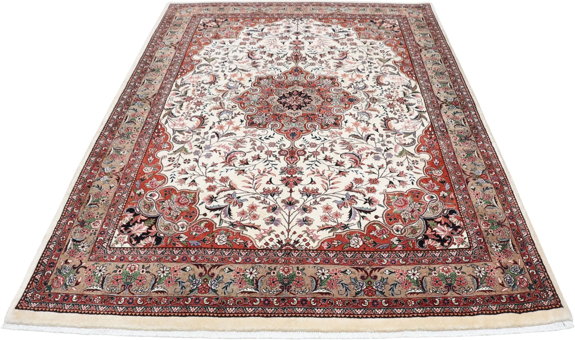 Hand-Knotted Wool & Silk Bijar Persian Rug, 175 × 248 cm