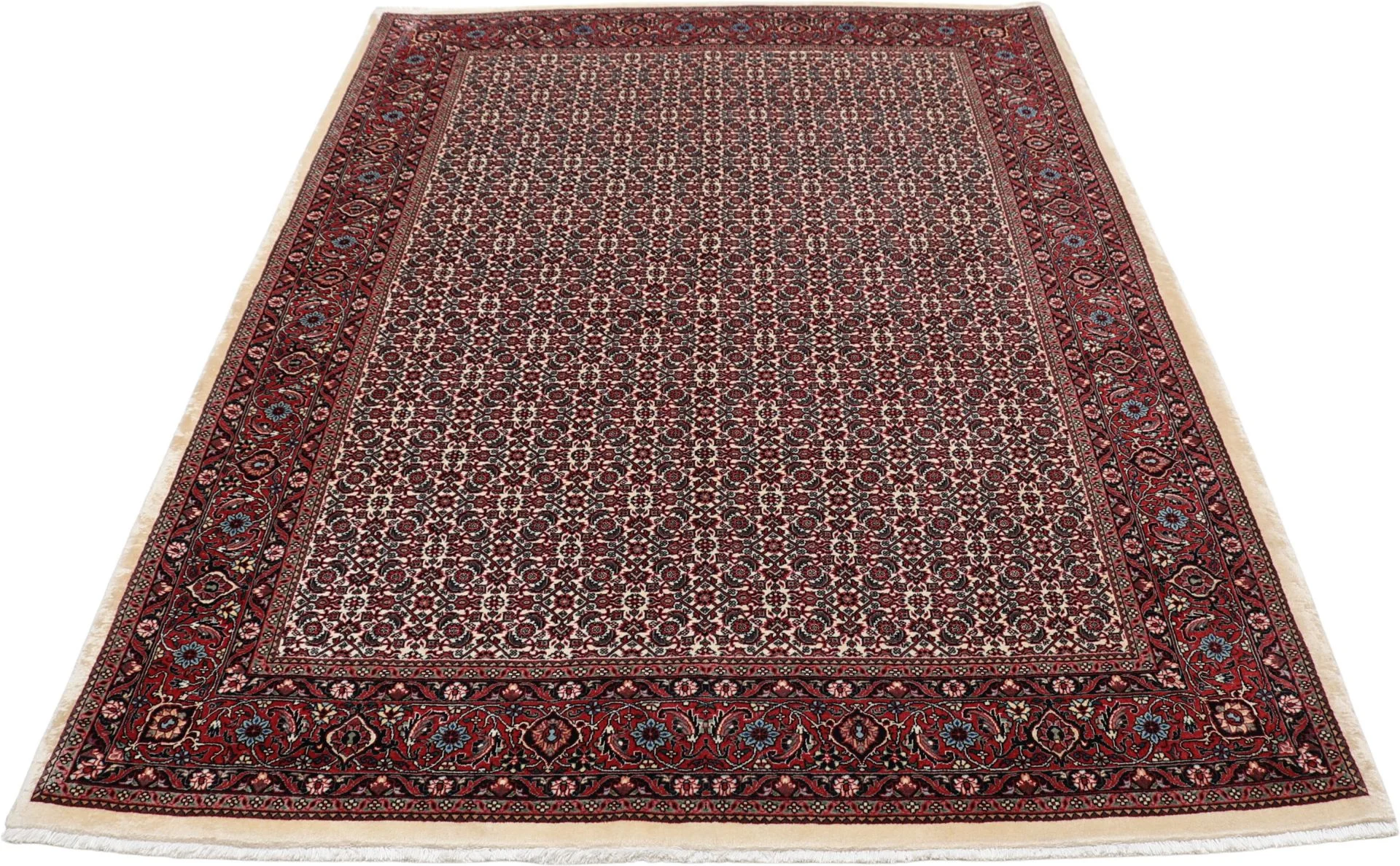 Hand-Knotted Wool & Silk Bijar Persian Rug, 178 × 240 cm