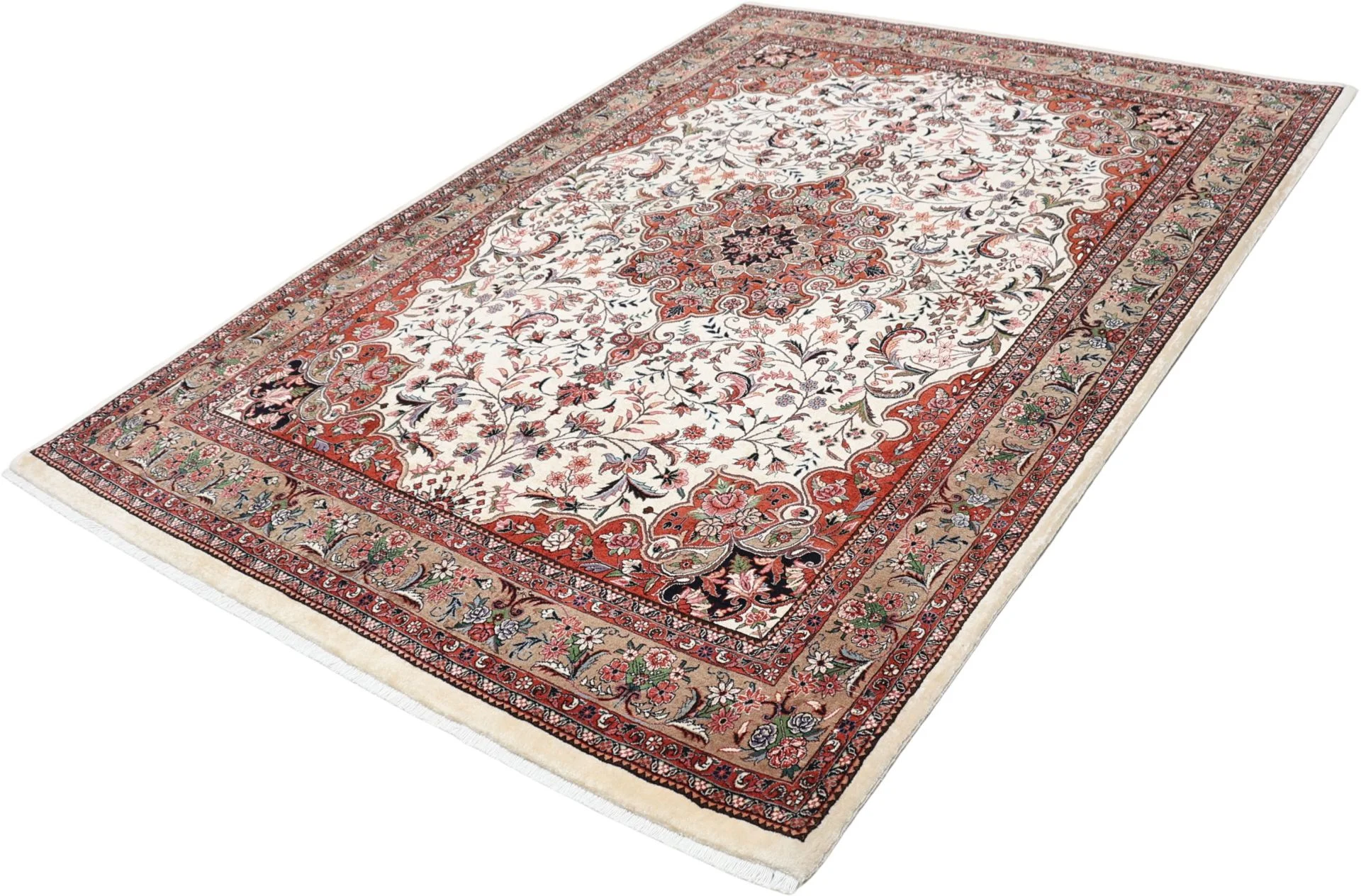 Hand-Knotted Wool & Silk Bijar Persian Rug, 175 × 248 cm