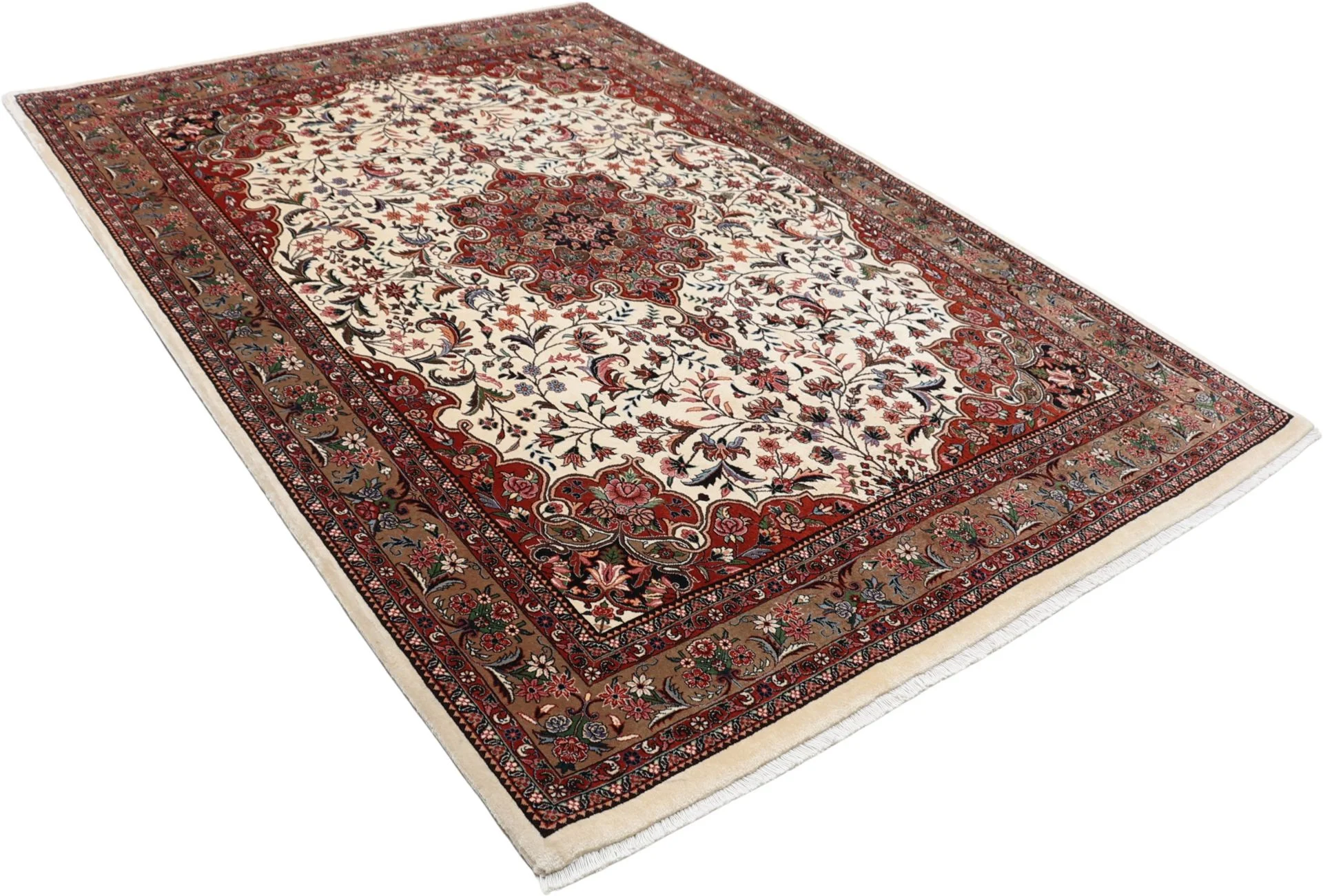 Hand-Knotted Wool & Silk Bijar Persian Rug, 175 × 248 cm