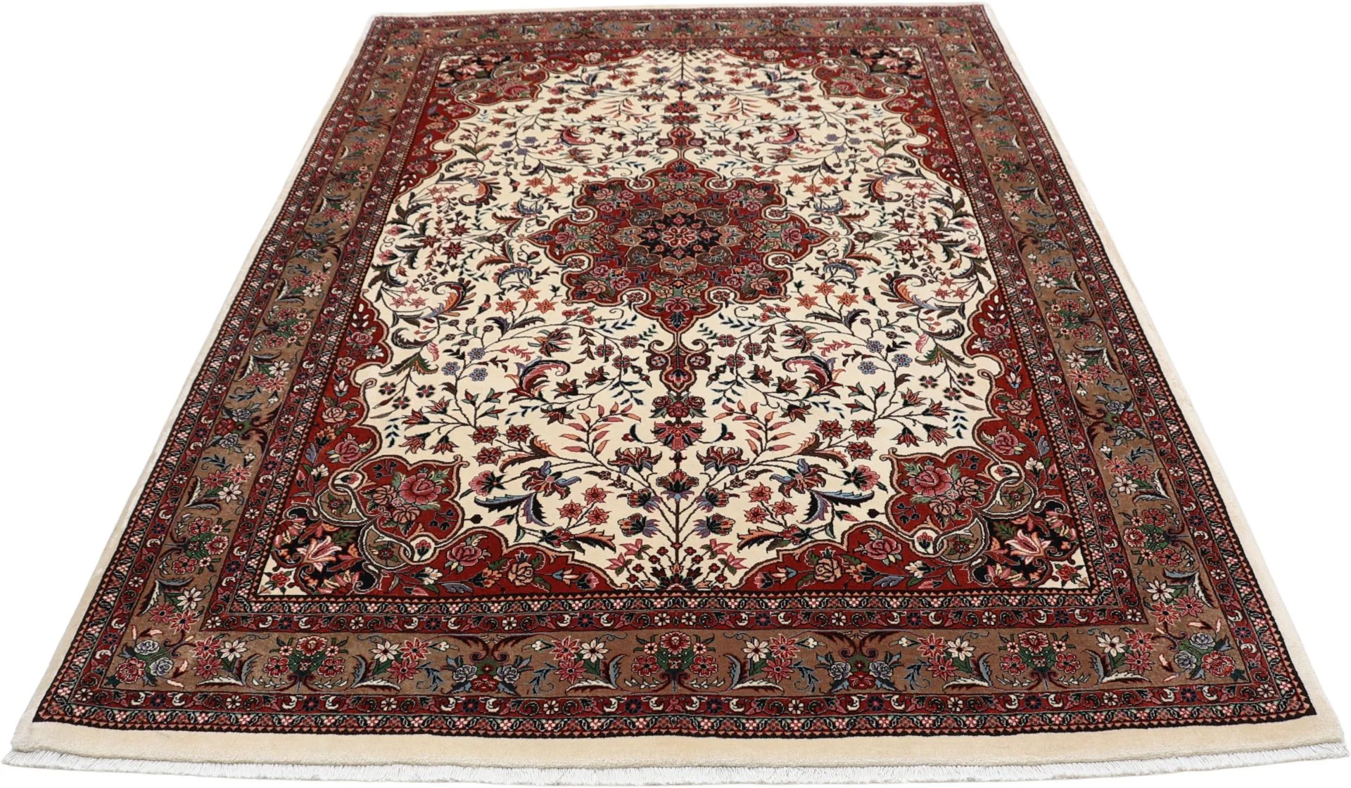 Hand-Knotted Wool & Silk Bijar Persian Rug, 175 × 248 cm