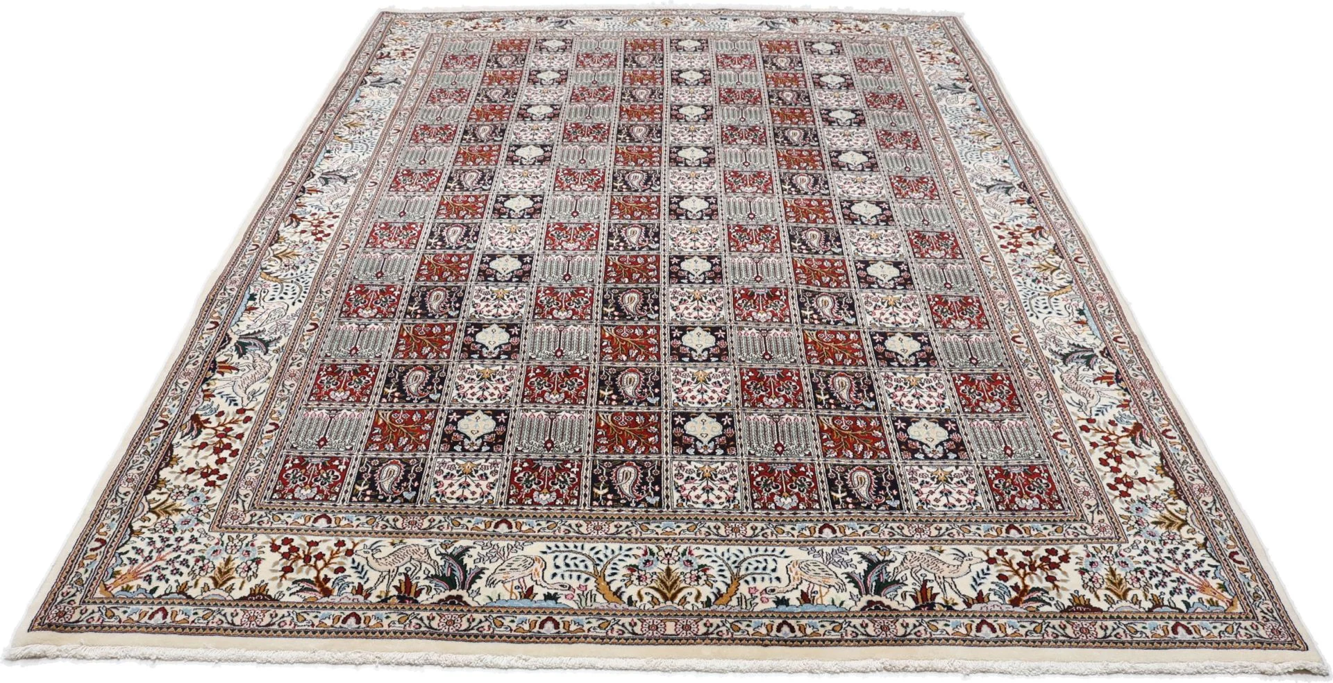 Hand-Knotted Wool Moud Persian Rug, 245 × 345 cm