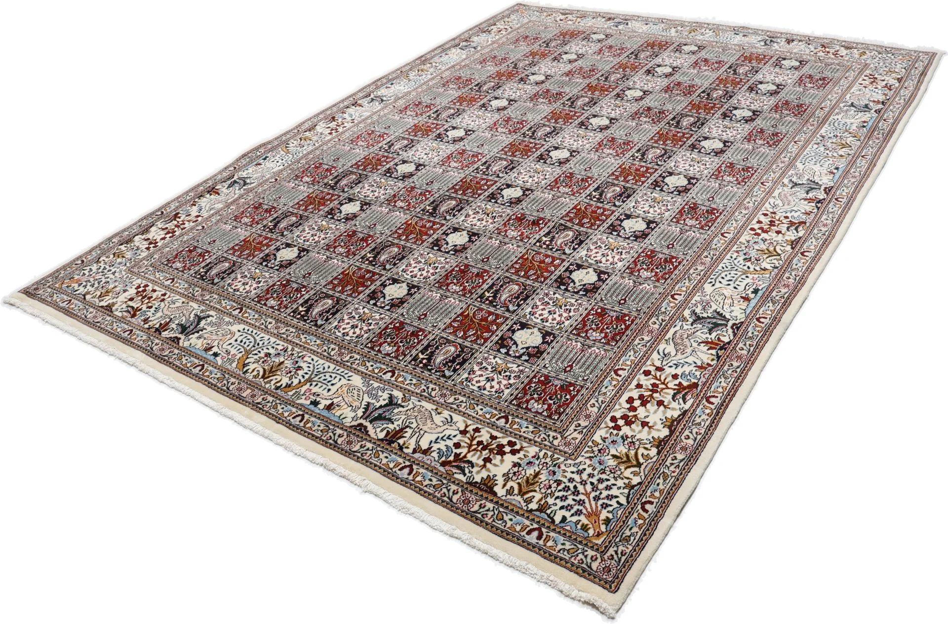 Hand-Knotted Wool Moud Persian Rug, 245 × 345 cm