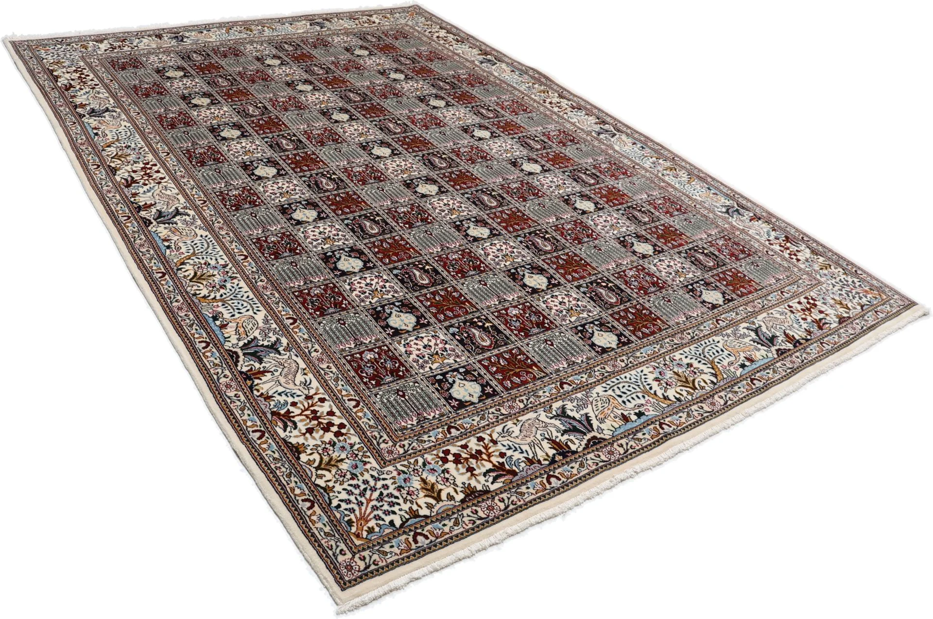 Hand-Knotted Wool Moud Persian Rug, 245 × 345 cm