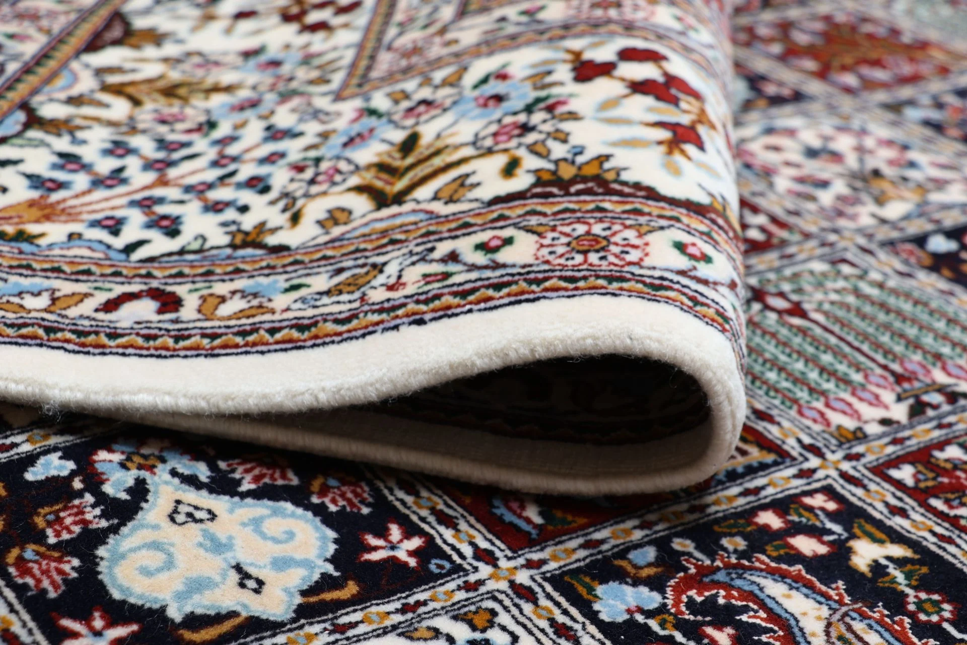 Hand-Knotted Wool Moud Persian Rug, 245 × 345 cm
