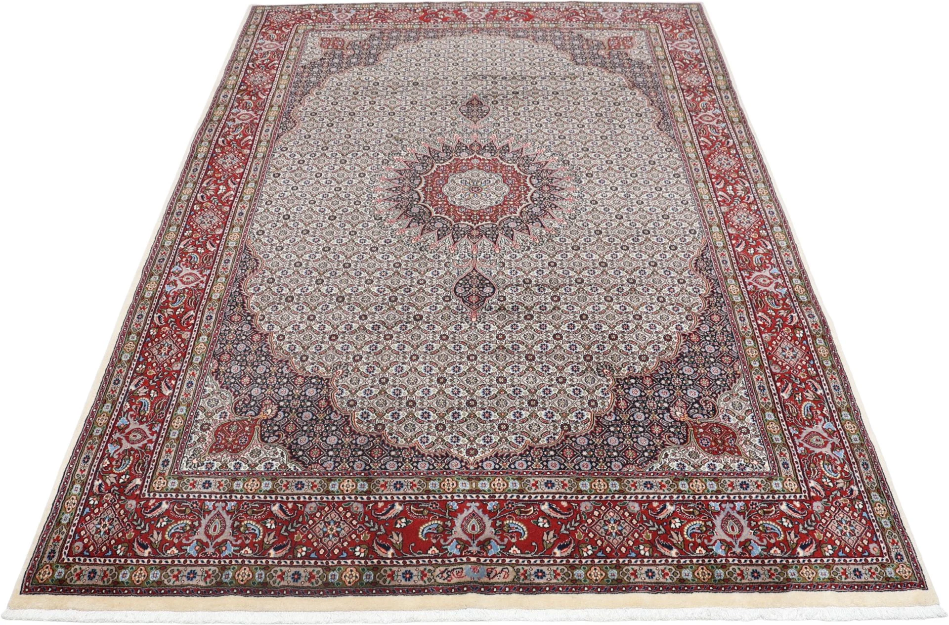 Moud Persian Rug 200 × 293 cm, Wool & Silk, hand-knotted
