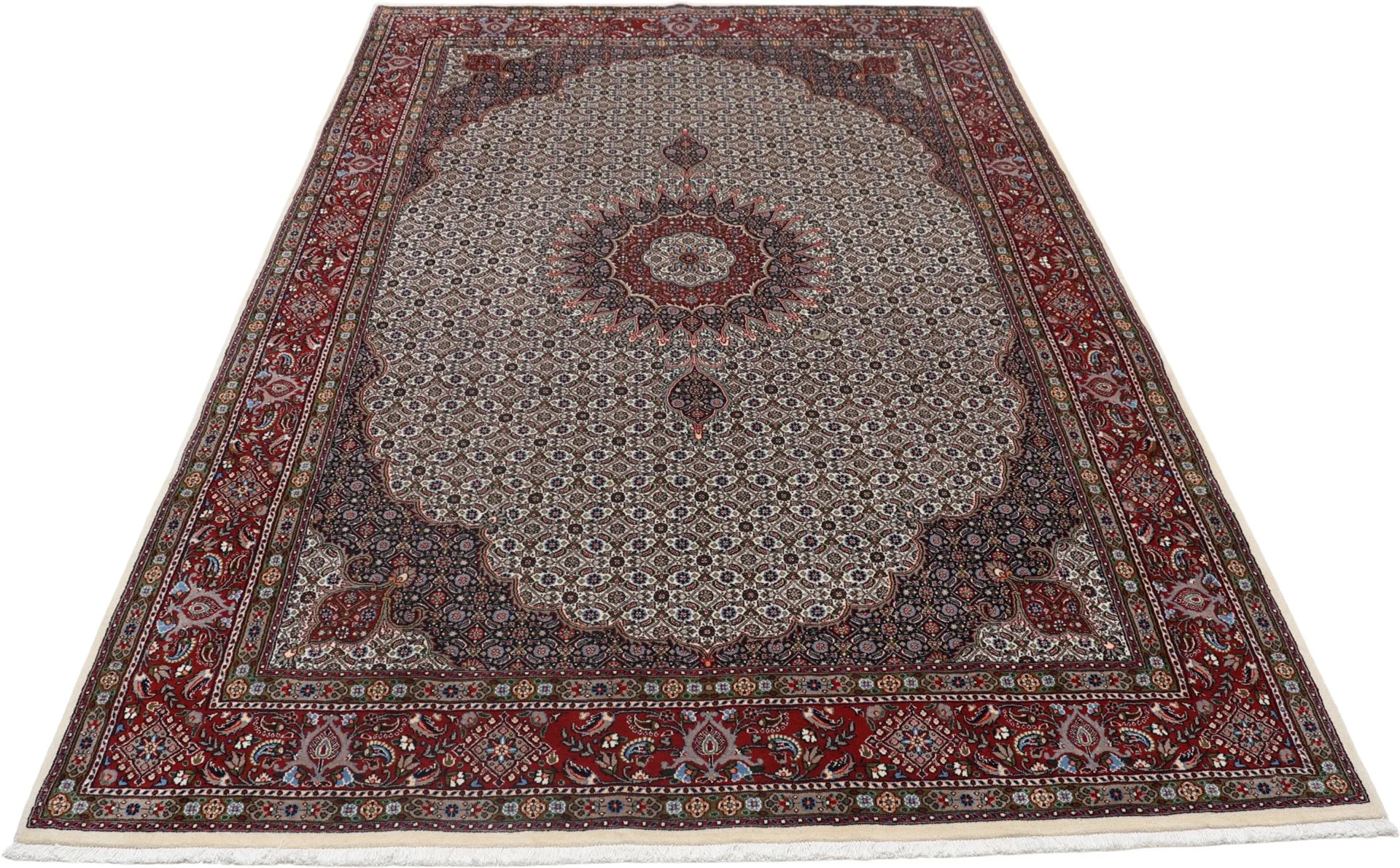 Moud Persian Rug 200 × 293 cm, Wool & Silk, hand-knotted