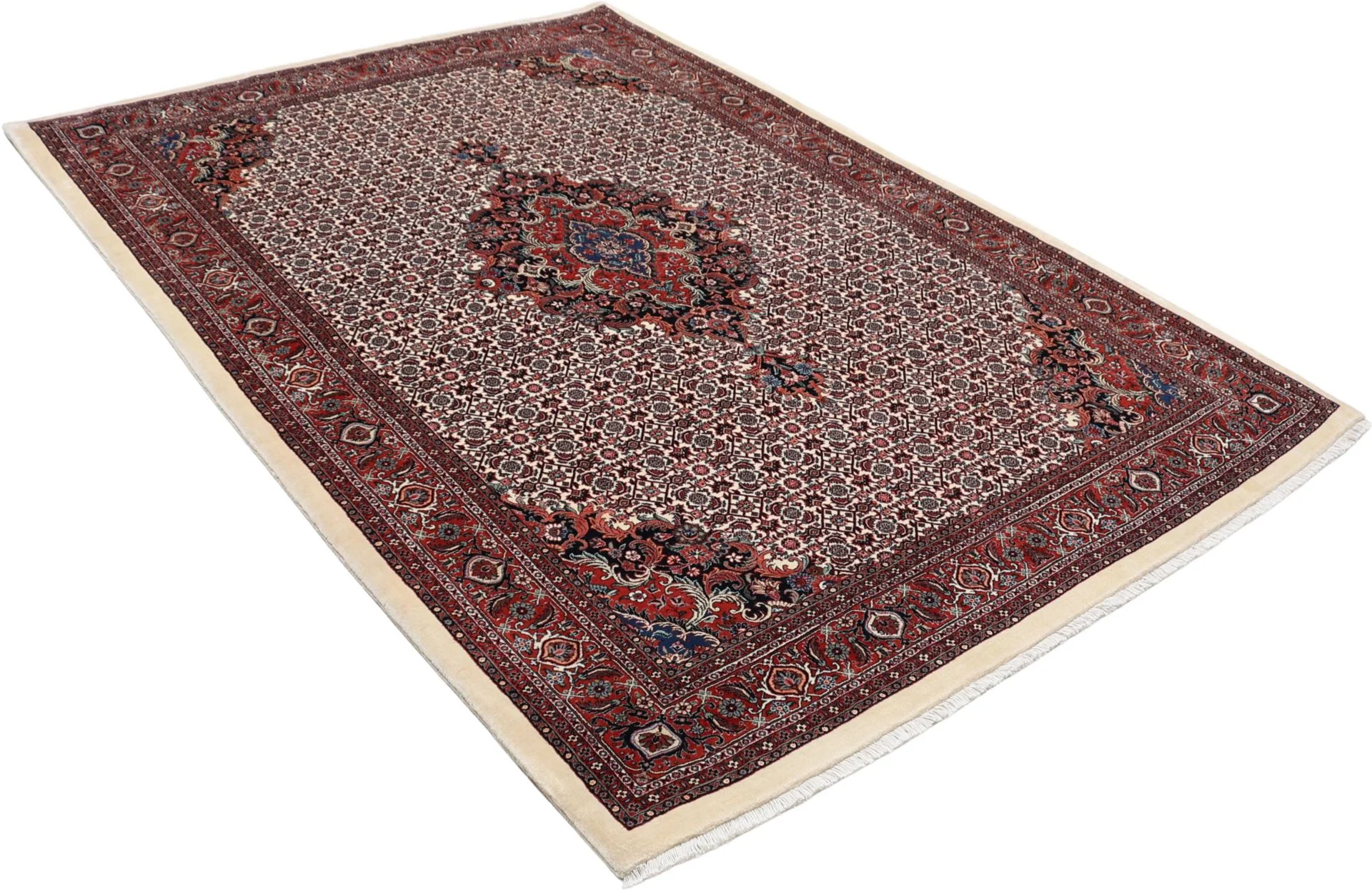 Hand-Knotted Wool & Silk Bijar Persian Rug, 175 × 255 cm
