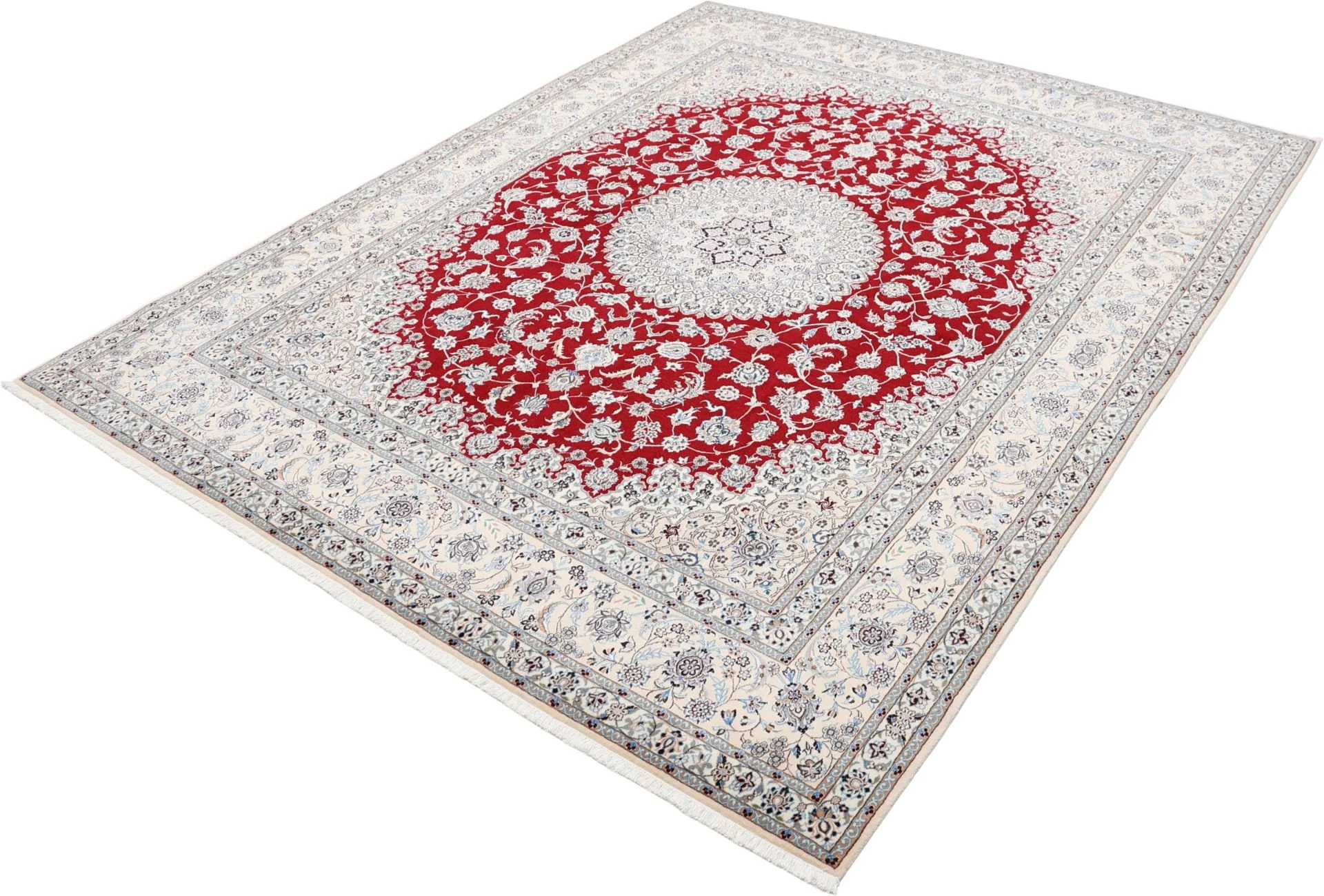 Hand-Knotted Wool Nain Persian Rug, 202 × 255 cm