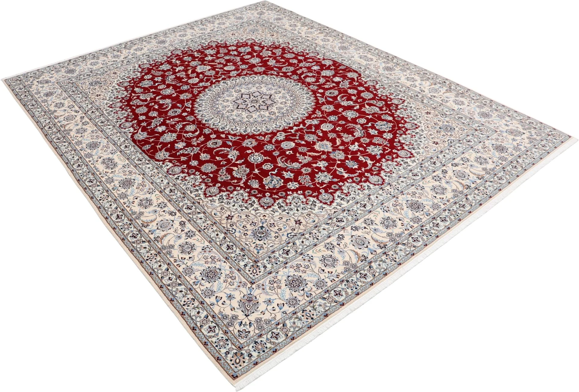Hand-Knotted Wool Nain Persian Rug, 202 × 255 cm