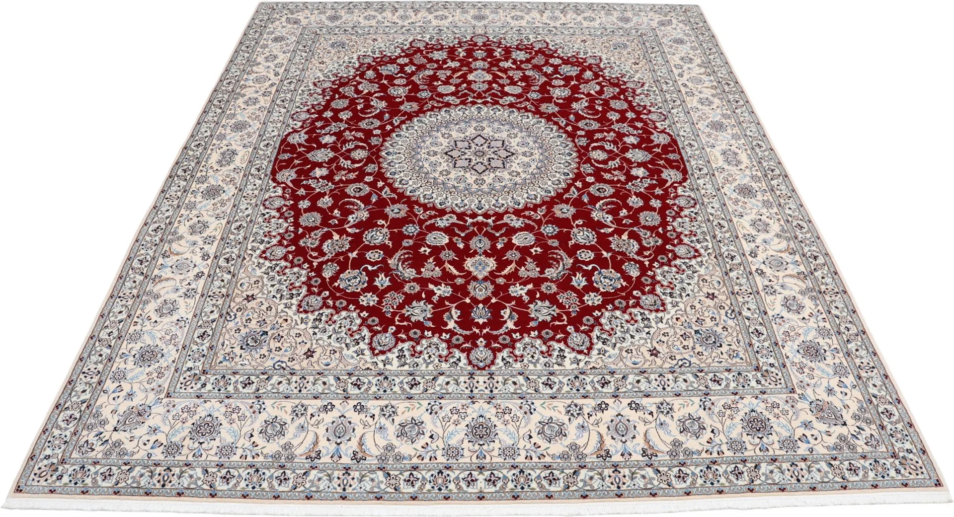 Hand-Knotted Wool Nain Persian Rug, 202 × 255 cm