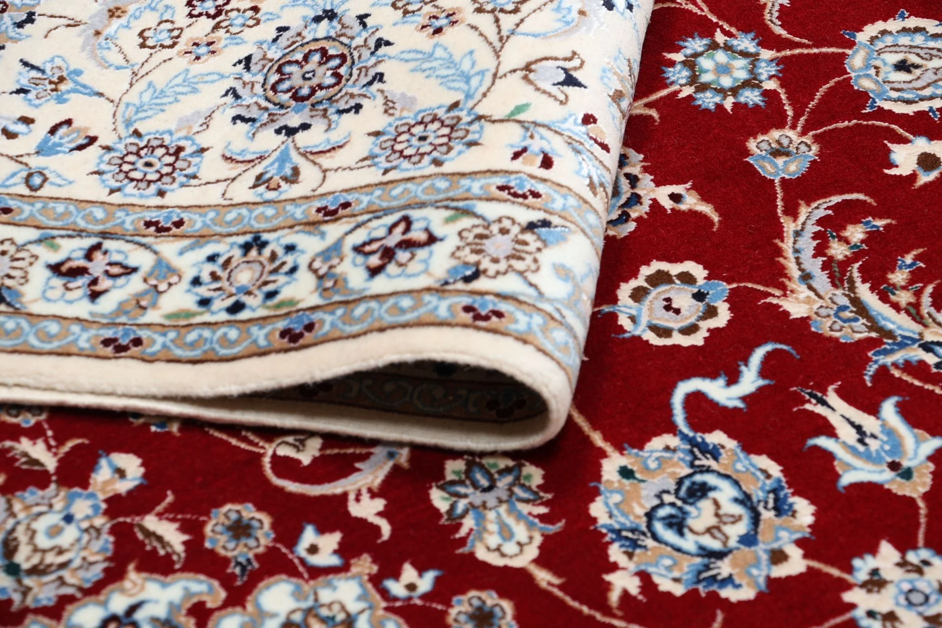 Hand-Knotted Wool Nain Persian Rug, 202 × 255 cm