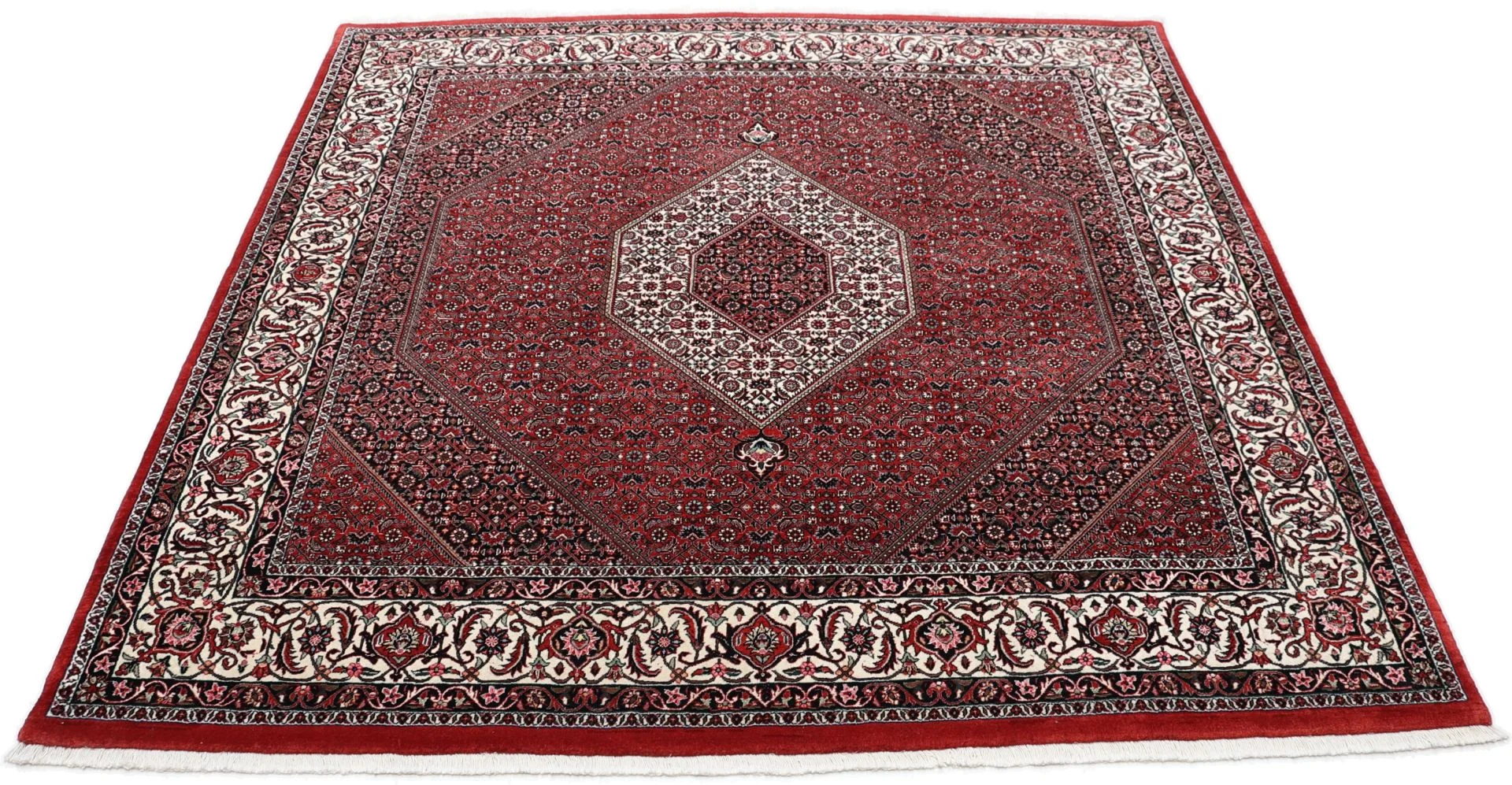 Bijar Persian Rug 204 × 206 cm, Wool & Silk, hand-knotted